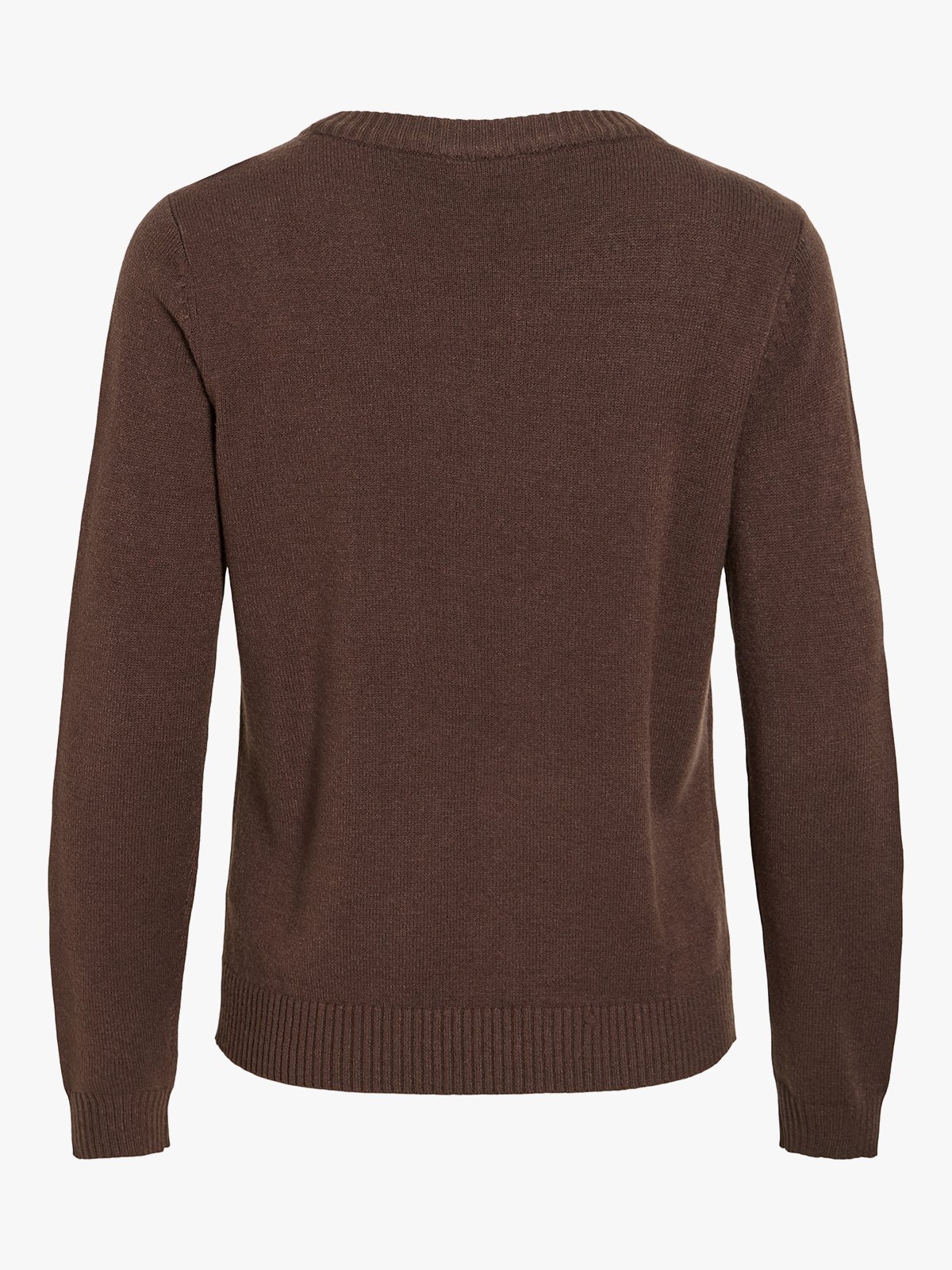 Vila Ril O-Neck Long Sleeve Knit Top Coffee Bean