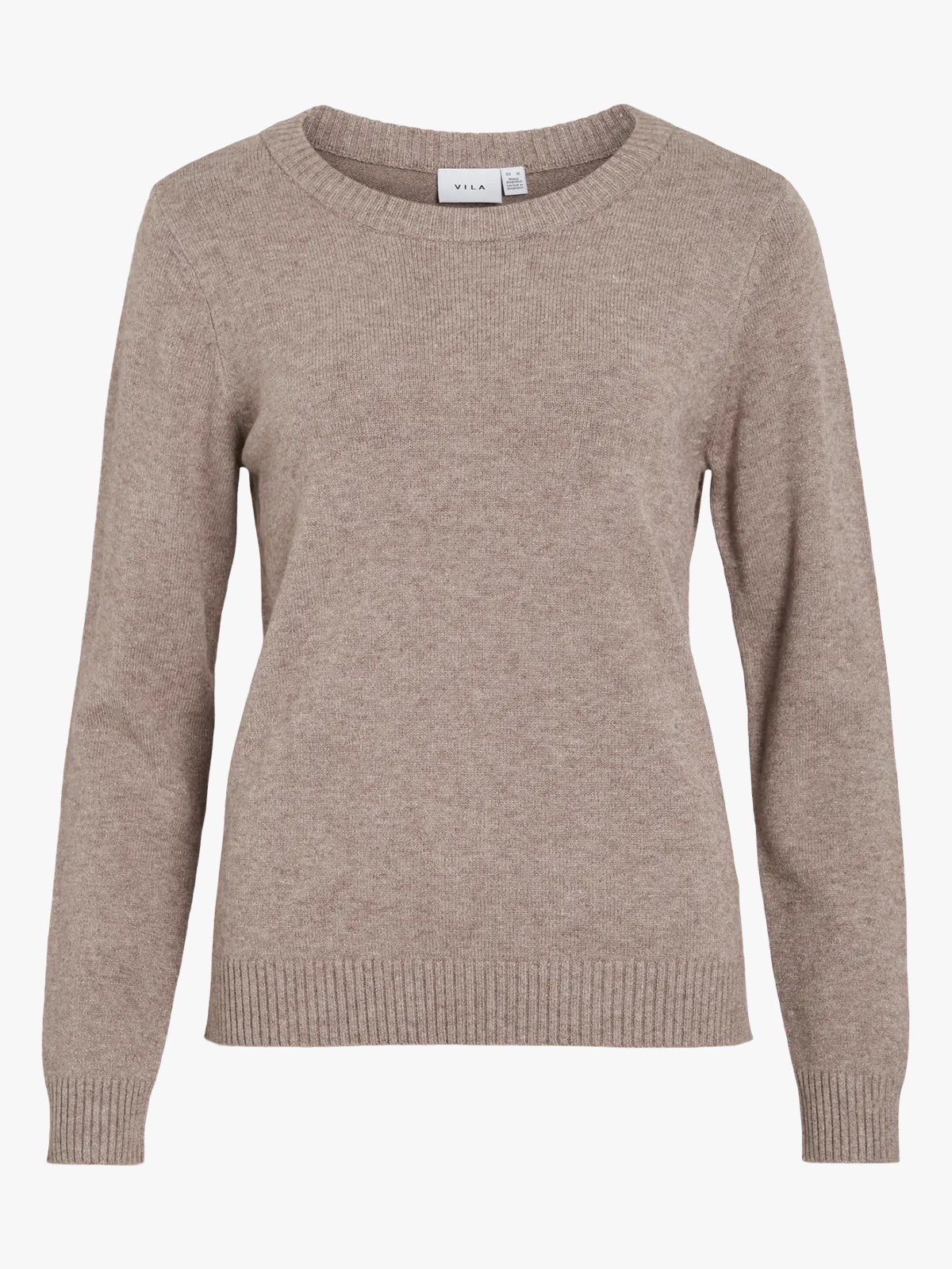 Vila Ril O-Neck Long Sleeve Knit Top Falcon Melange