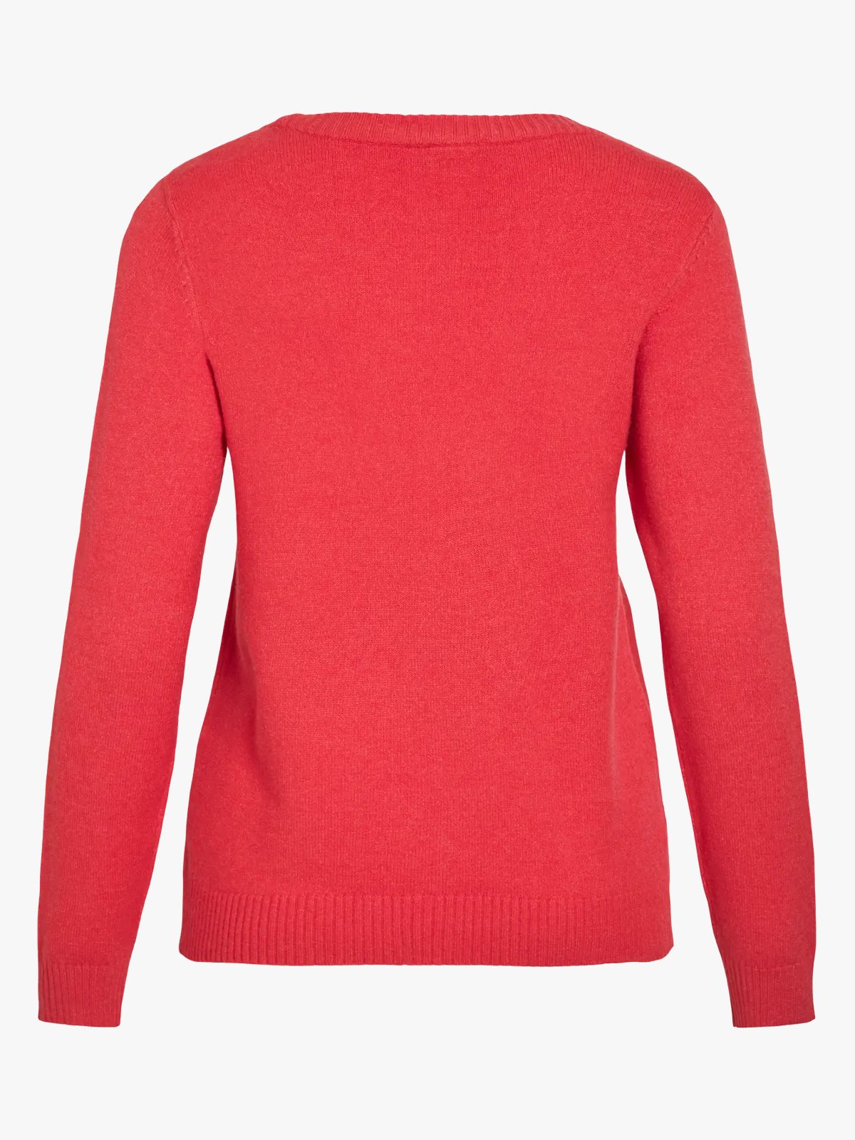 Vila Ril O-Neck Long Sleeve Knit Top Hibiscus Dark Melange