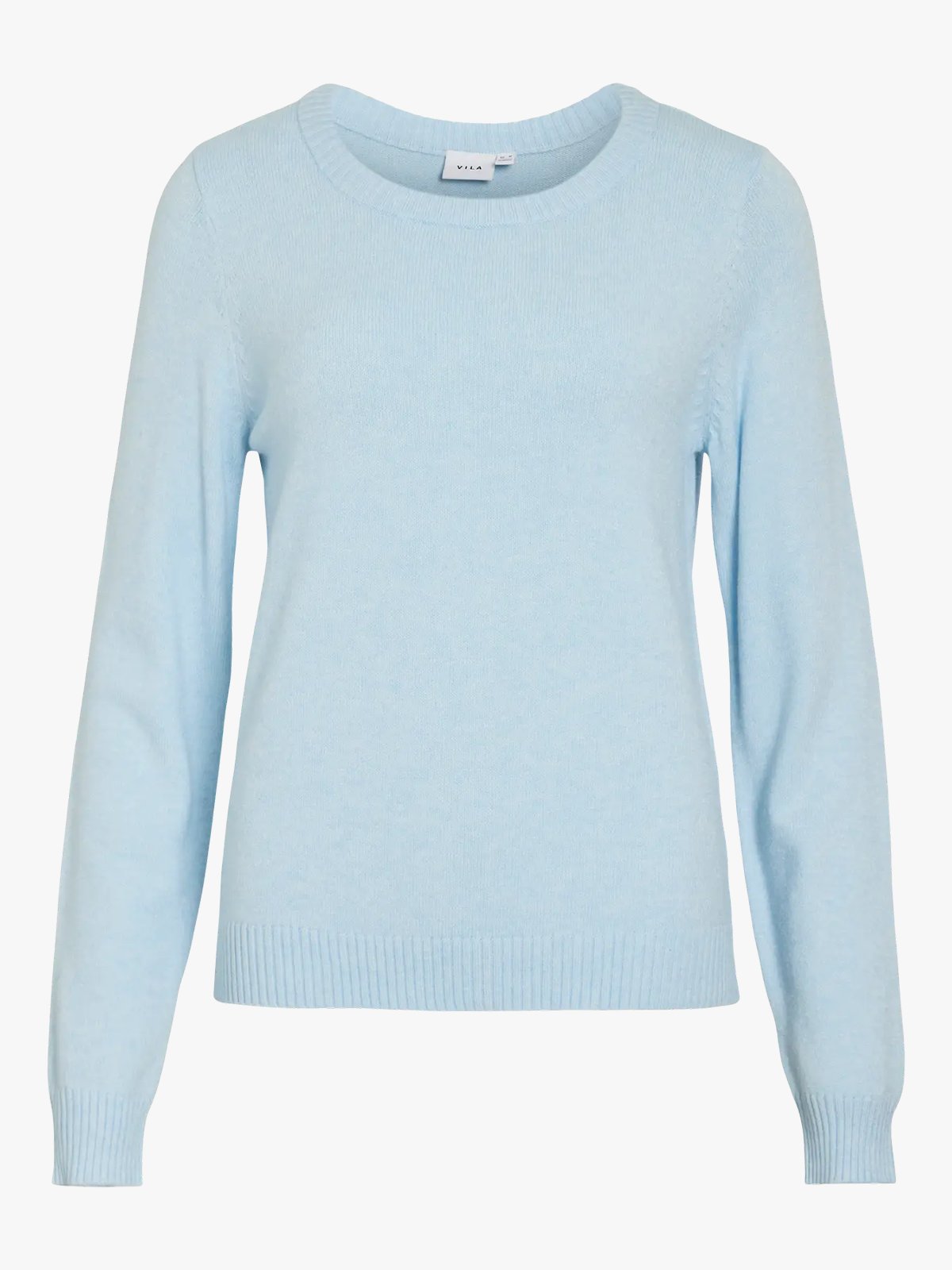 Vila Ril O-Neck Long Sleeve Knit Top Nantucket Breeze Light Melange