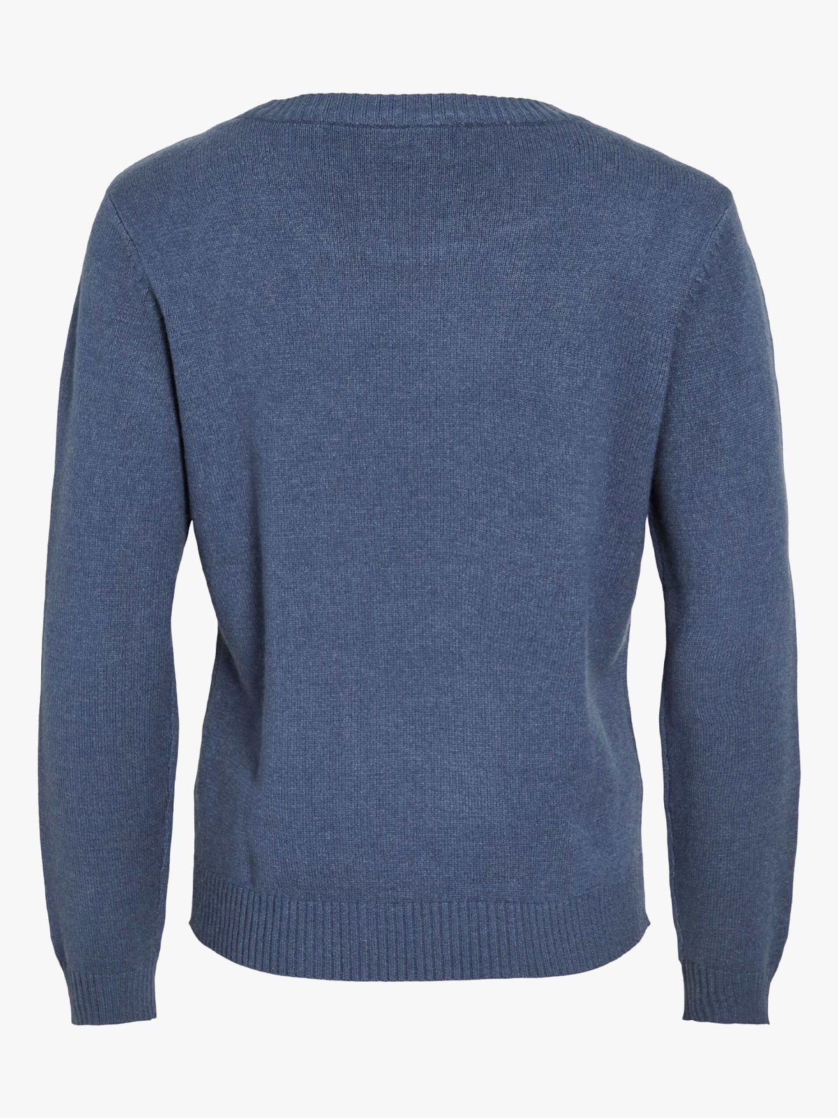 Vila Ril O-Neck Long Sleeve Knit Top Vintage Indigo Dark Melange