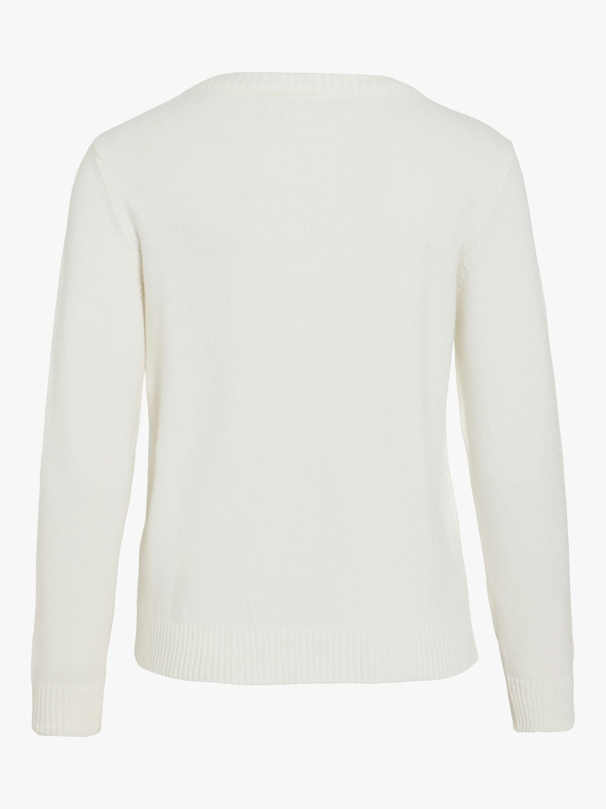 Vila Ril O-Neck Long Sleeve Knit Top White Alyssum