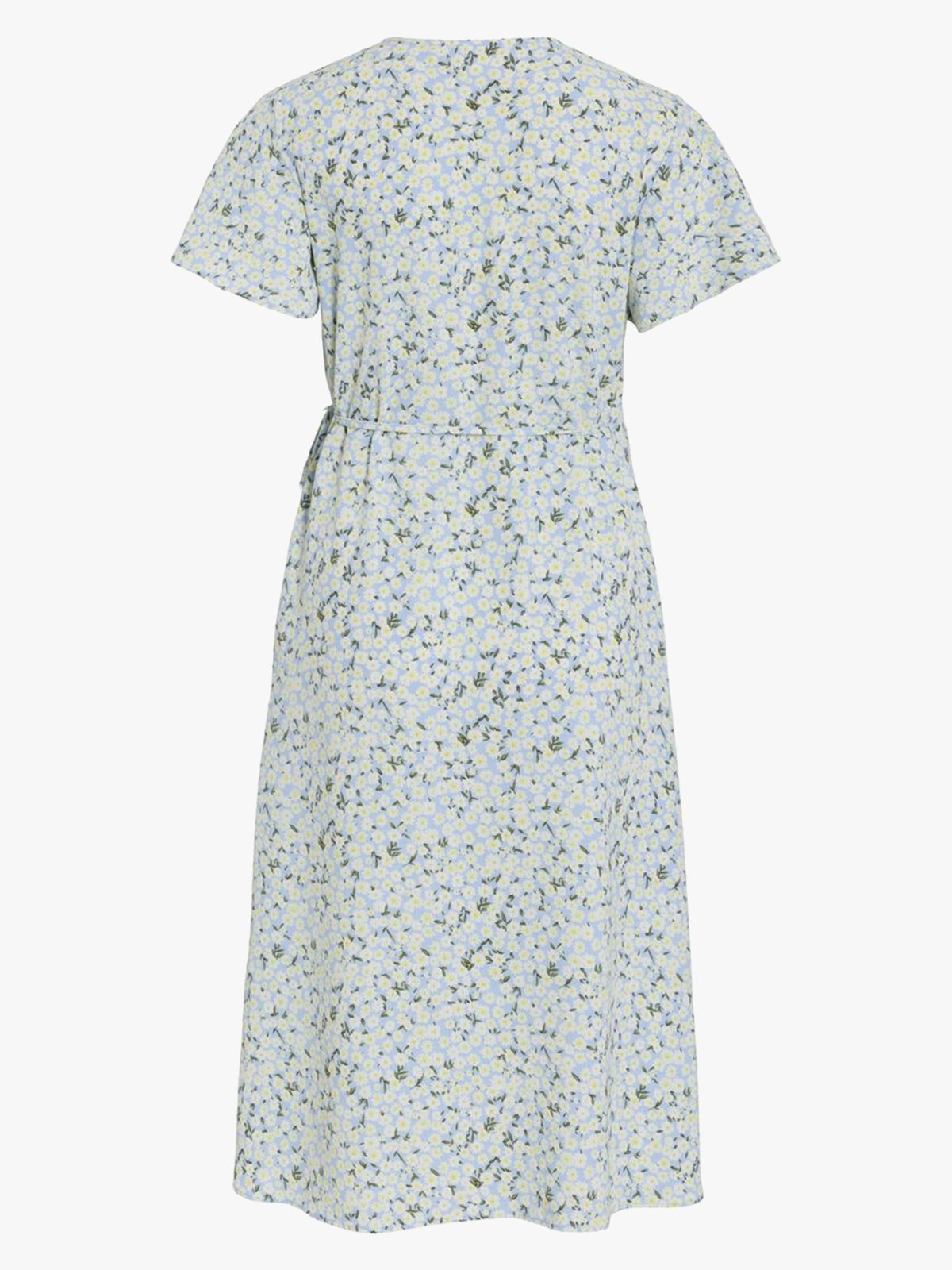 Vila Lovie Short Sleeve Wrap Midi Dress Kentucky Blue