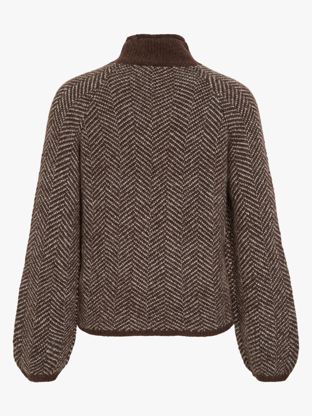 Vila Lory High Neck Long Sleeve Knit Top Coffee Bean EGGNOG MELANGE