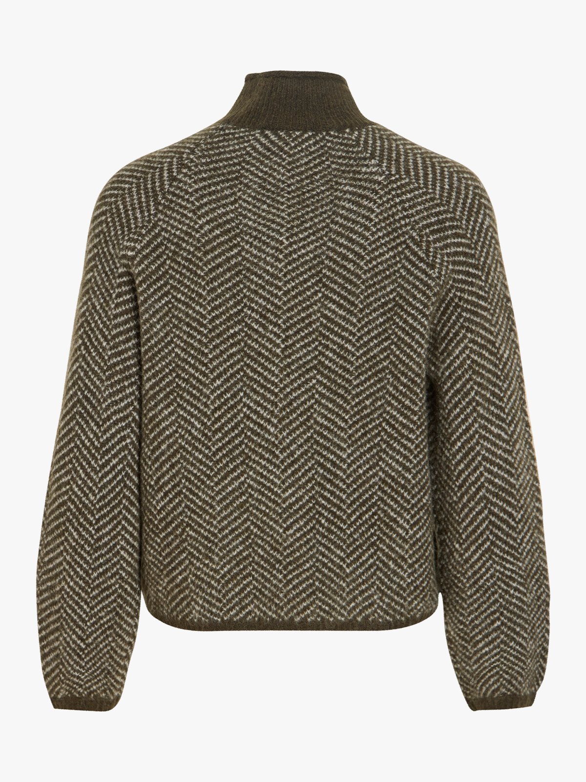 Vila Lory High Neck Long Sleeve Knit Top Forest Night / Eggnog Melange