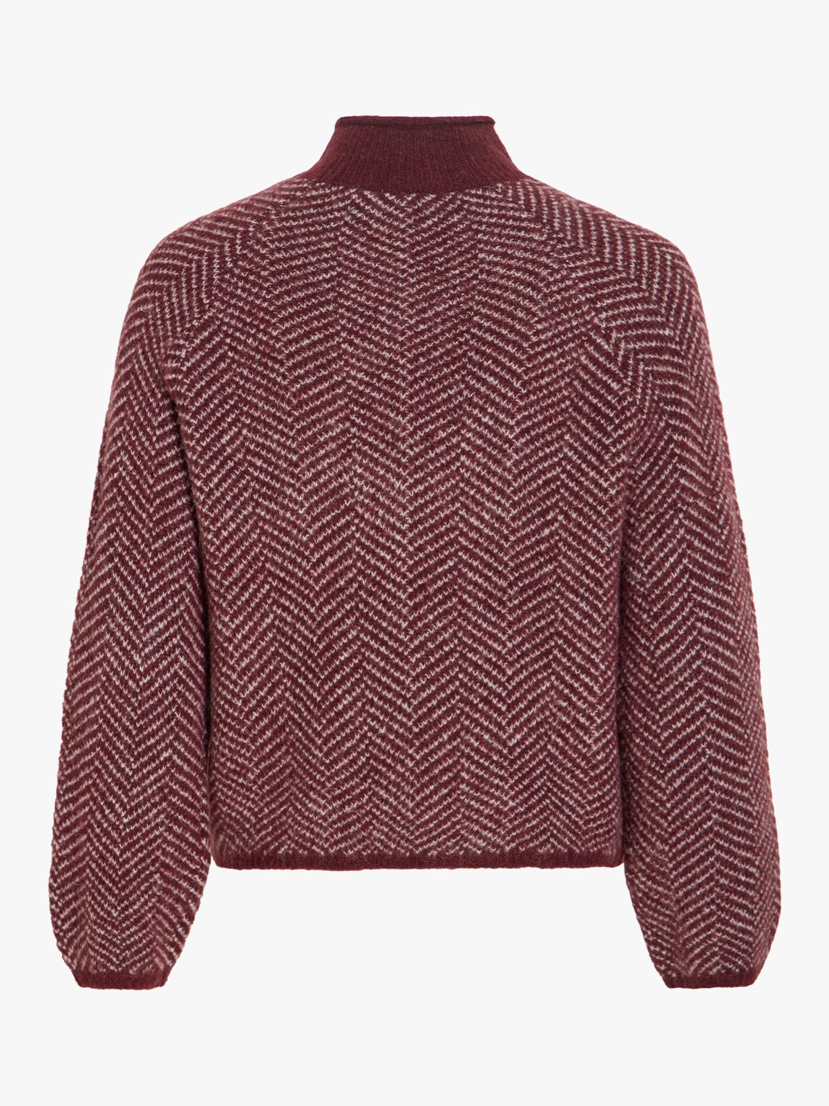 Vila Lory High Neck Long Sleeve Knit Top Port Royale / Eggnog Melange