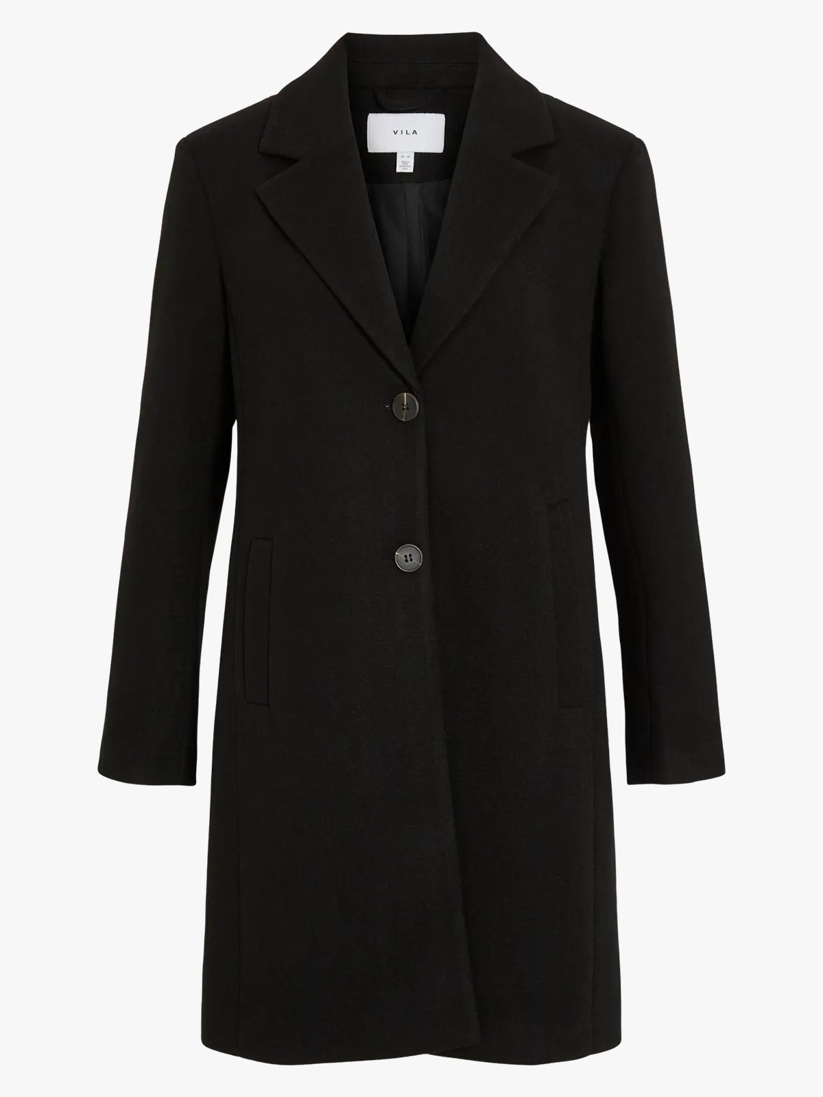 Vila Claudia Button Coat Black Beauty
