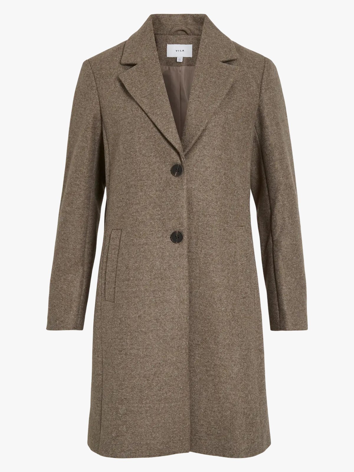 Vila Claudia Button Coat Falcon MELANGE