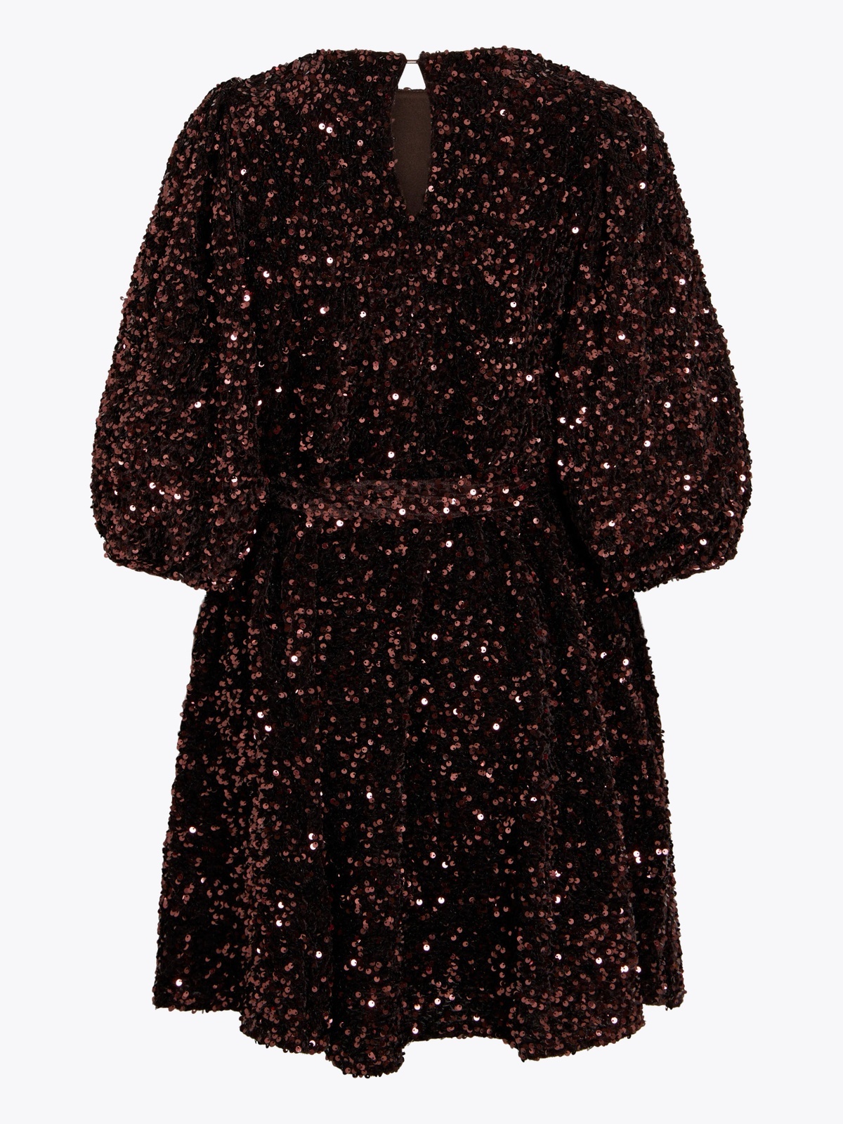 Vila Faith O-Neck 3/4 Short Dress Coffee Bean
