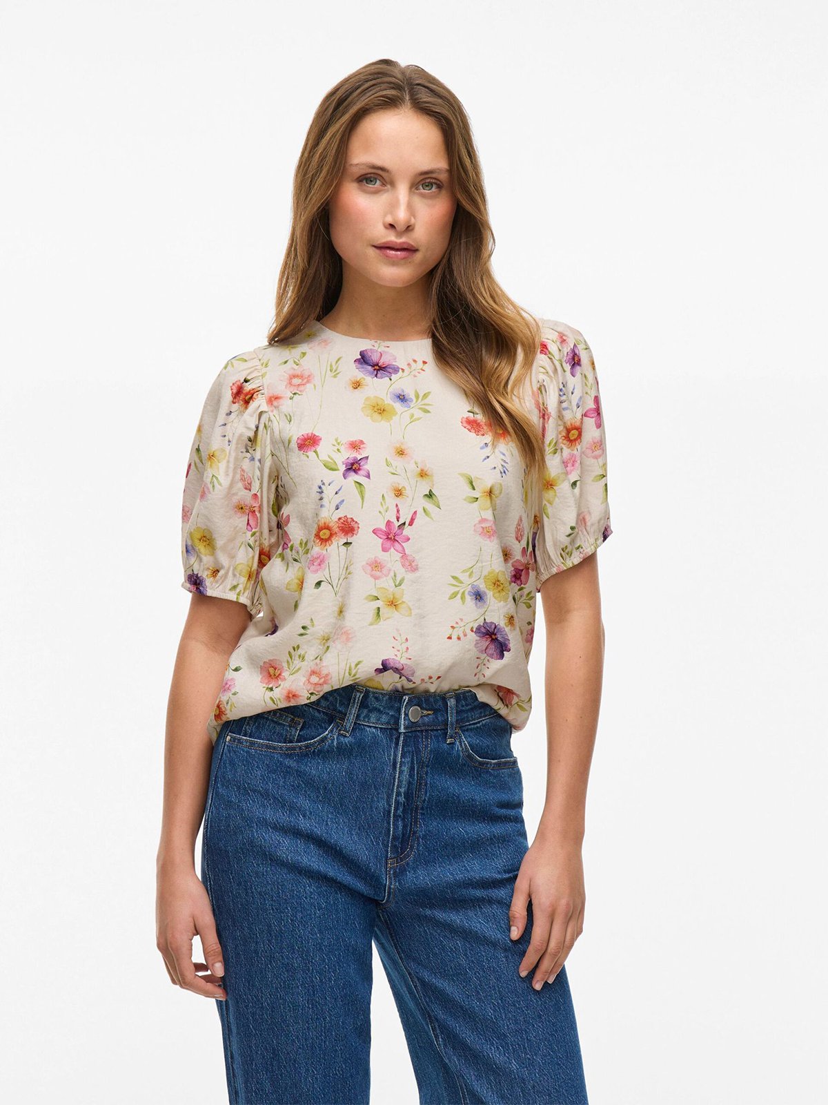 Vila Alinia O-Neck 2/4 Top Snow White