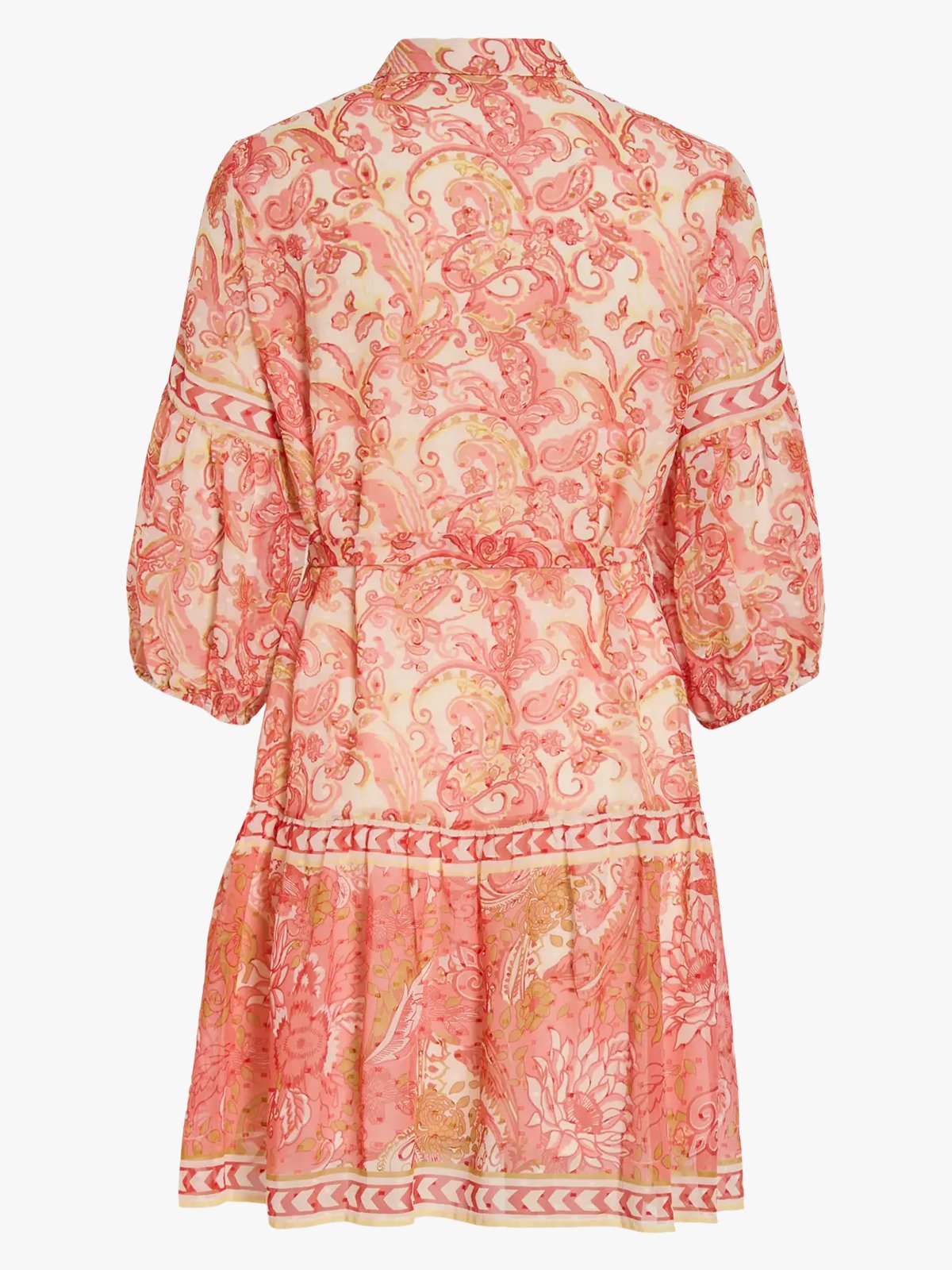 Vila Praya V-Neck Printed Short Dress Birch DUBARRY AURORA PALE BANANA WOOD THRUSH