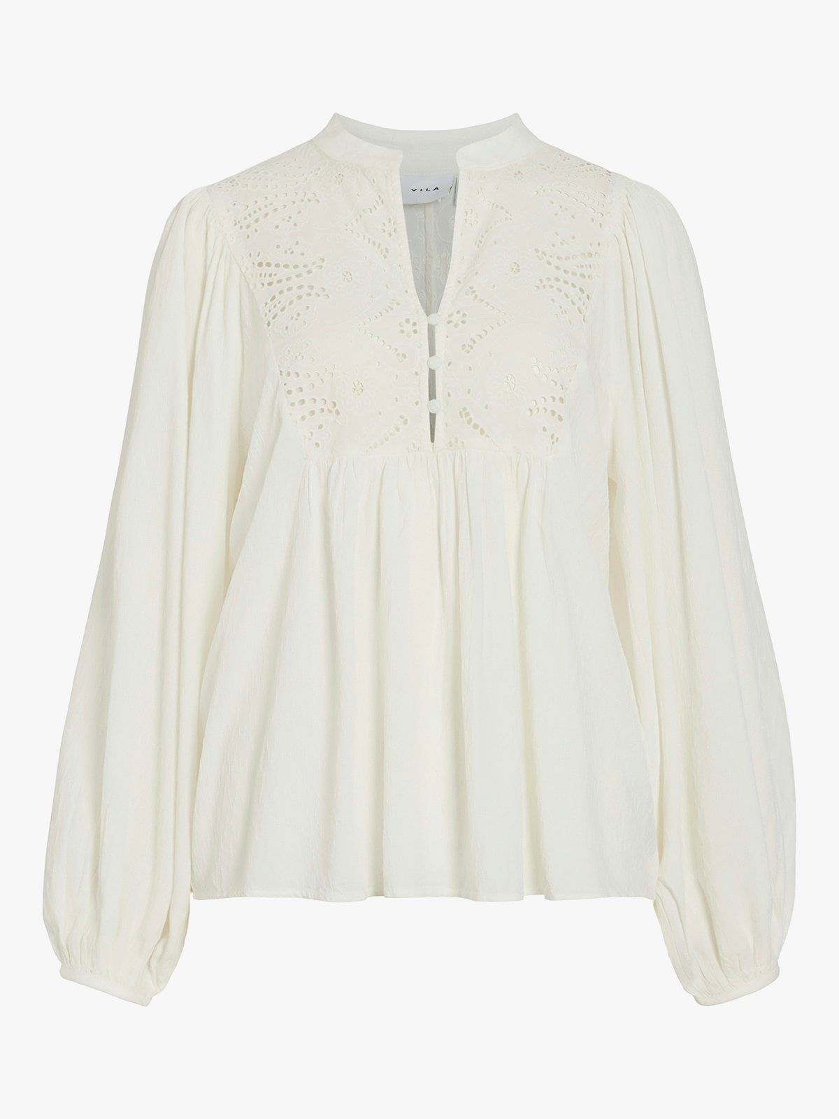 Vila Tyra L/S Lace Top Snow White