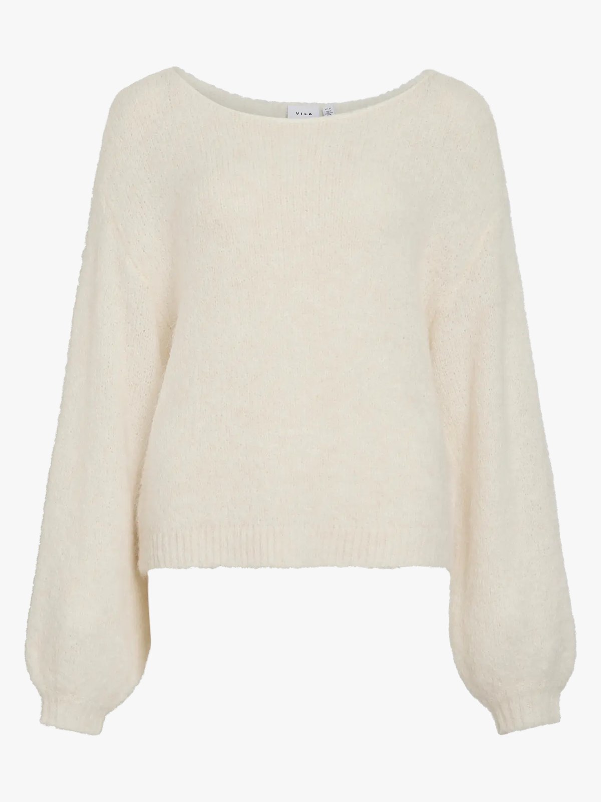 Vila Marley Long Sleeve Knit Pullover Egret MELANGE