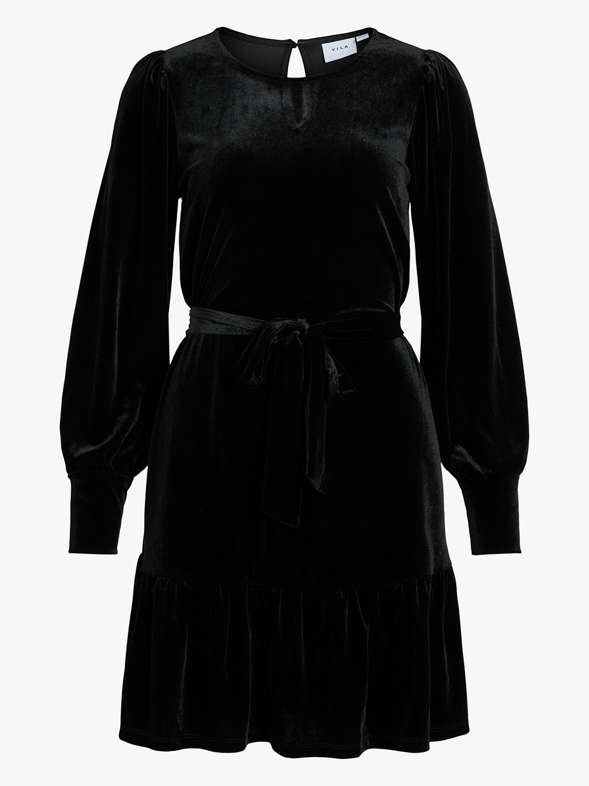 Vila Emily Long Sleeve O-Neck Dress Black Beauty