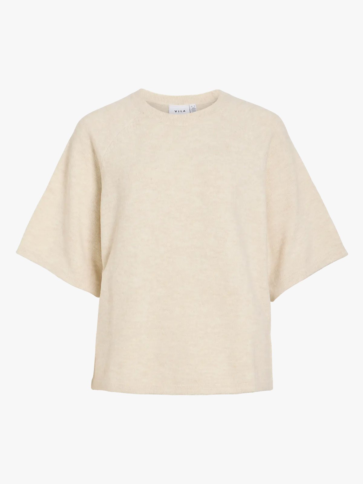 Vila Liga 2/4 O-Neck Knit Top Birch Melange