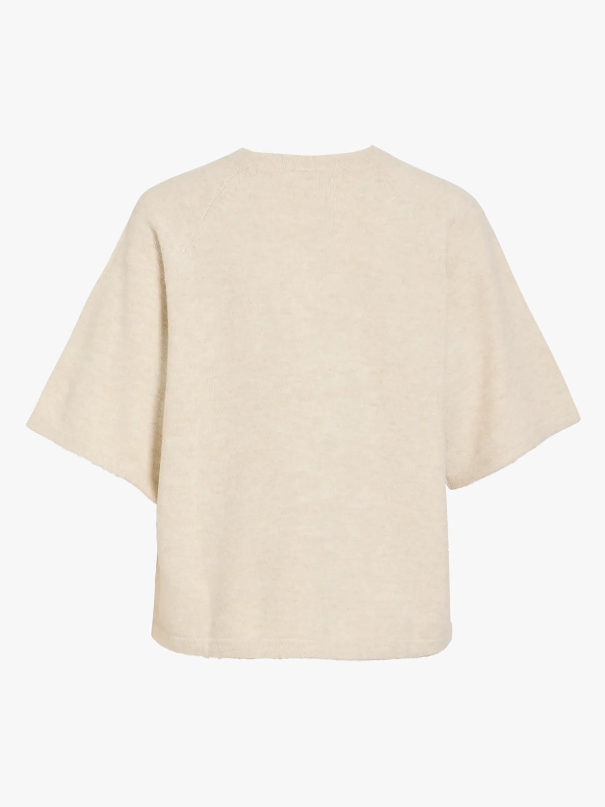 Vila Liga 2/4 O-Neck Knit Top Birch Melange