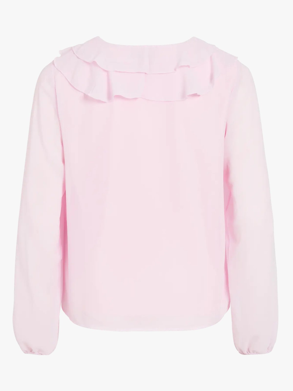 Vila Ane Long Sleeve V-Neck Frill Top Cherry Blossom