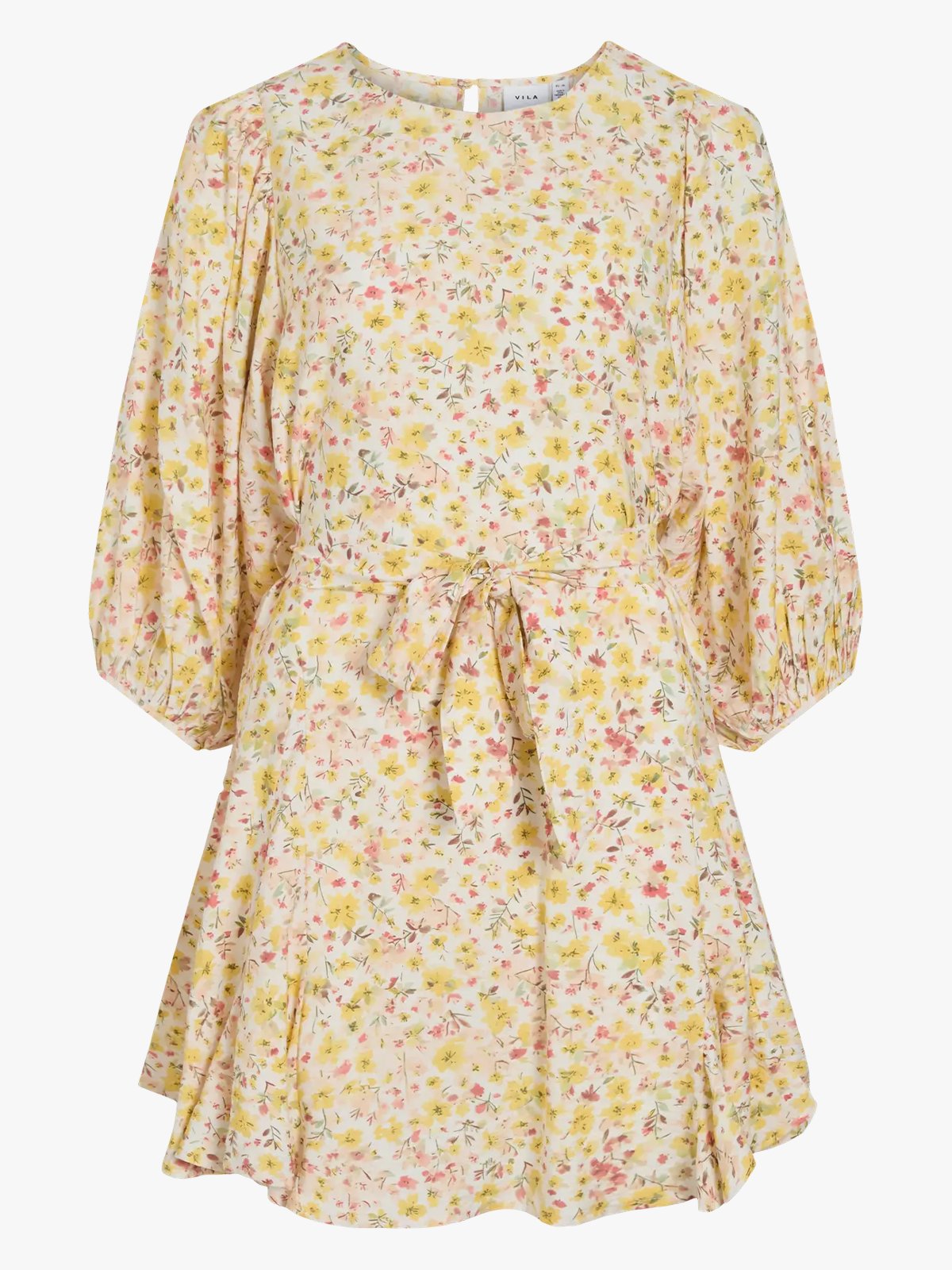 Vila Guaca Fel O-Neck 3/4 Short Dress Yarrow