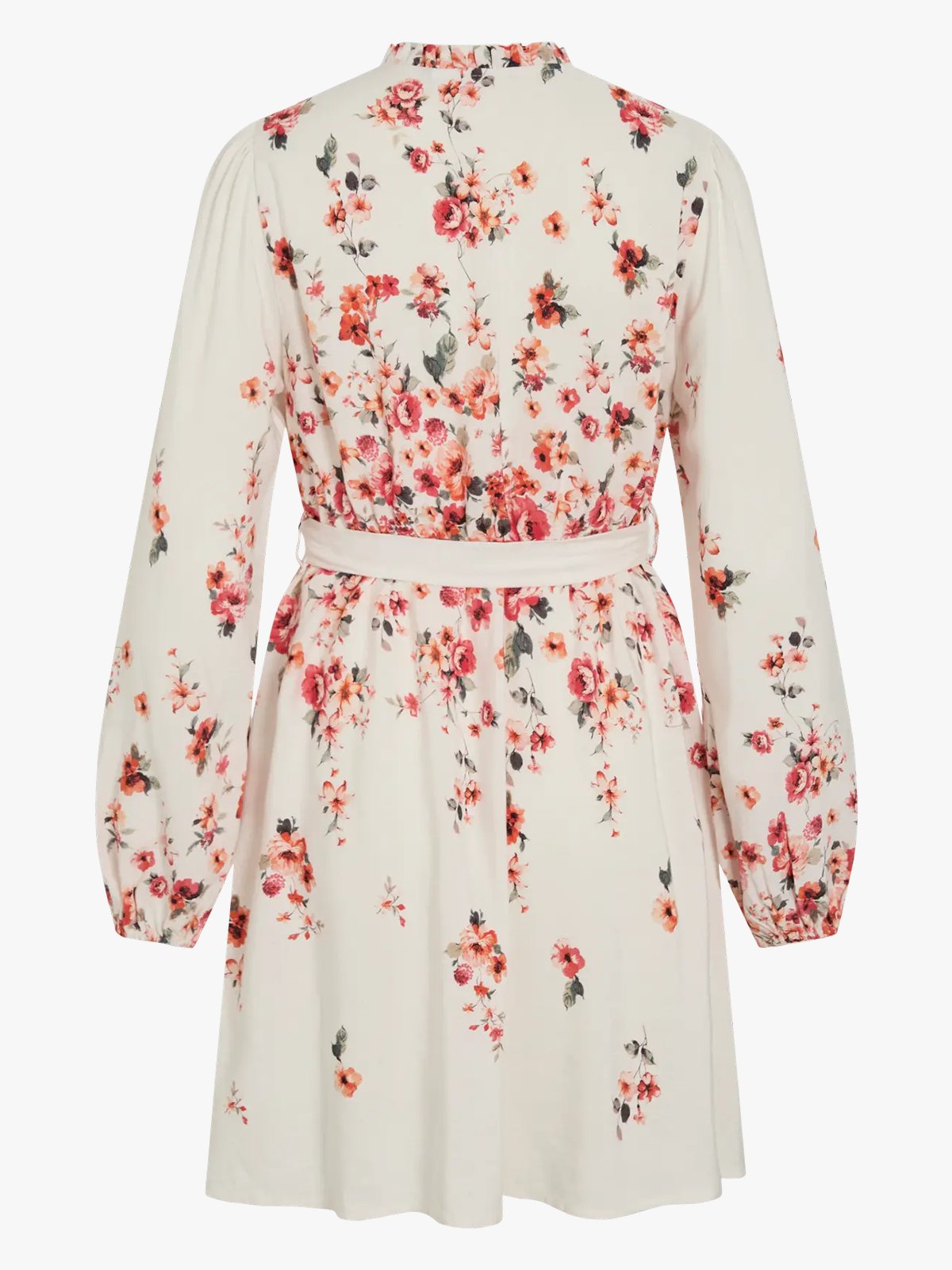 Vila Elma Bai O-Neck Long Sleeve Short Dress Cloud Dancer