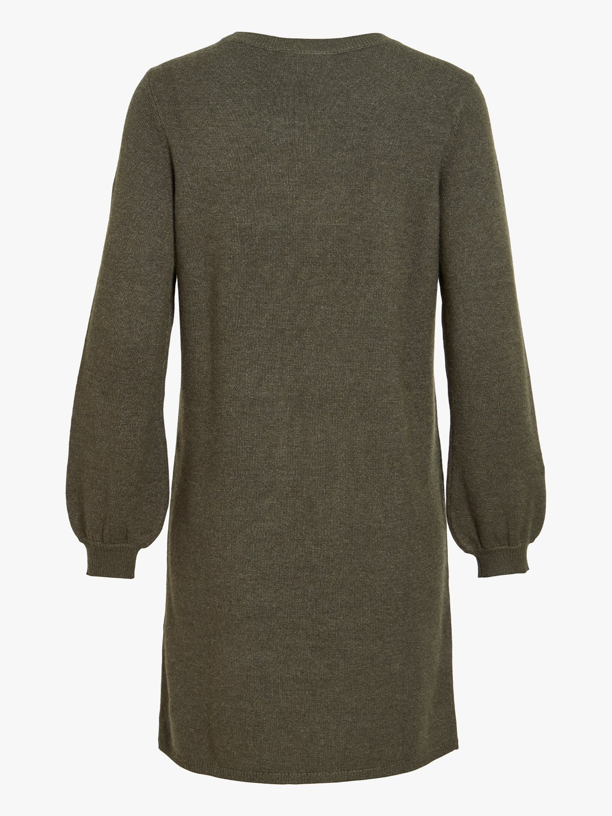Vila Ril Volume Sleeve Knit Dress Forest Night Dark Melange