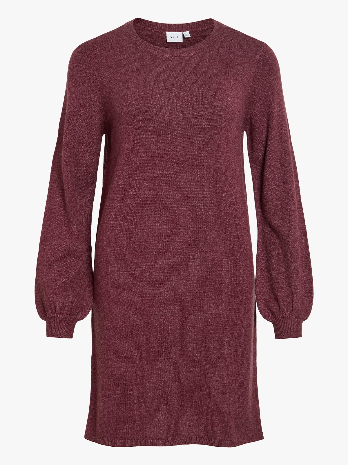 Vila Ril Volume Sleeve Knit Dress Port Royale Dark Melange