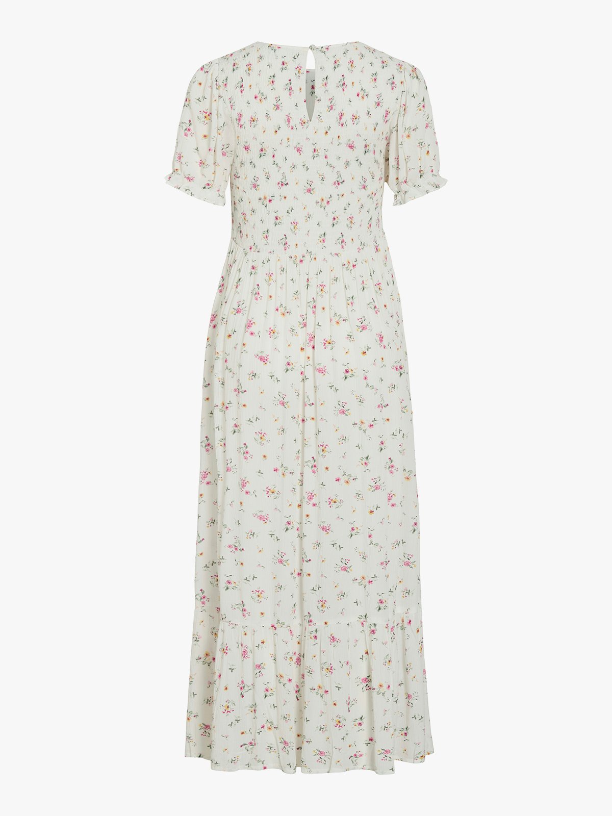 Vila Nora Greis Short Sleeve O-Neck Ankle Dress White