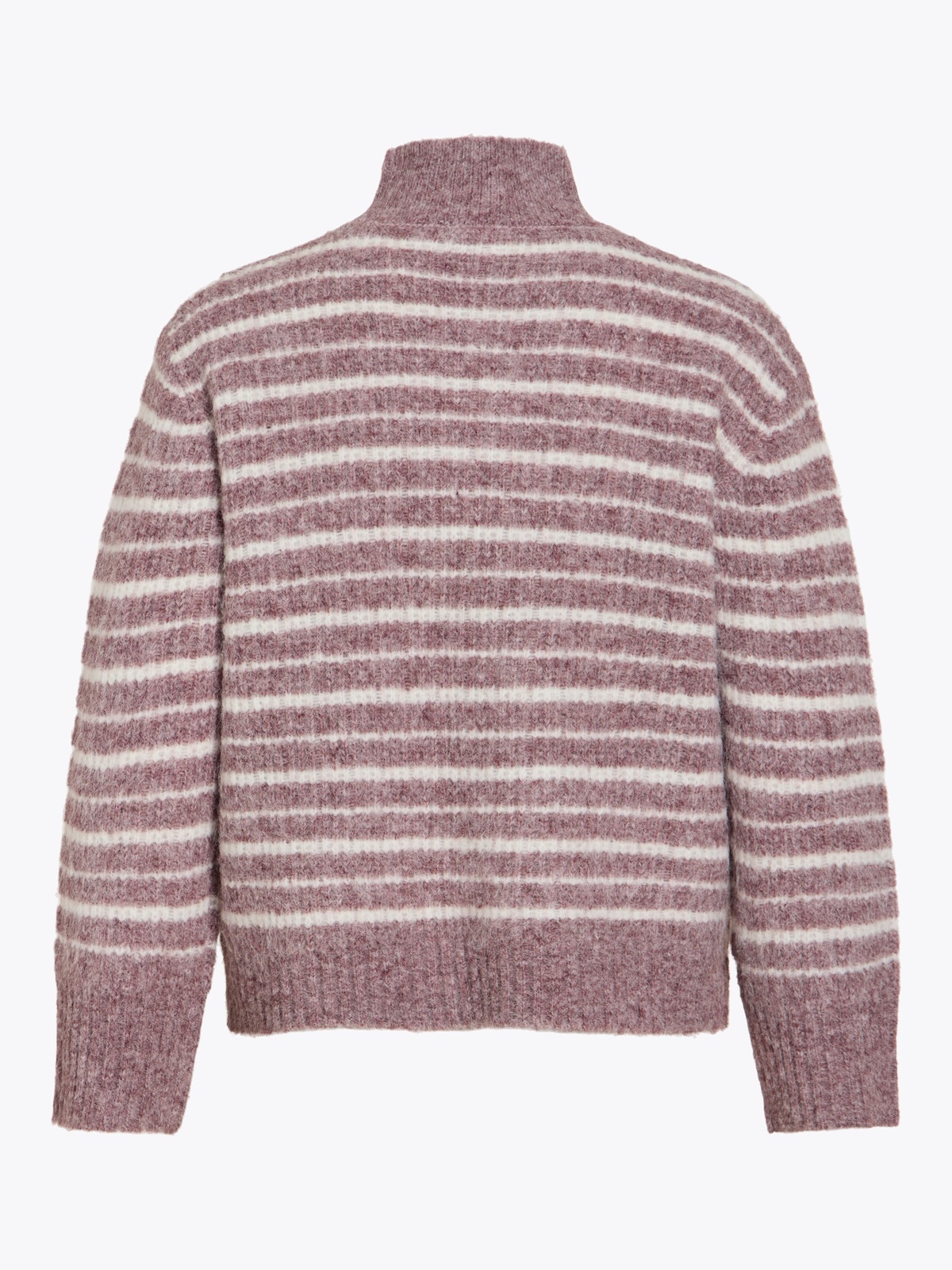 Vila Meja Highneck Long Sleeve Stripe Knit Top Nostalgia Rose BIRCH