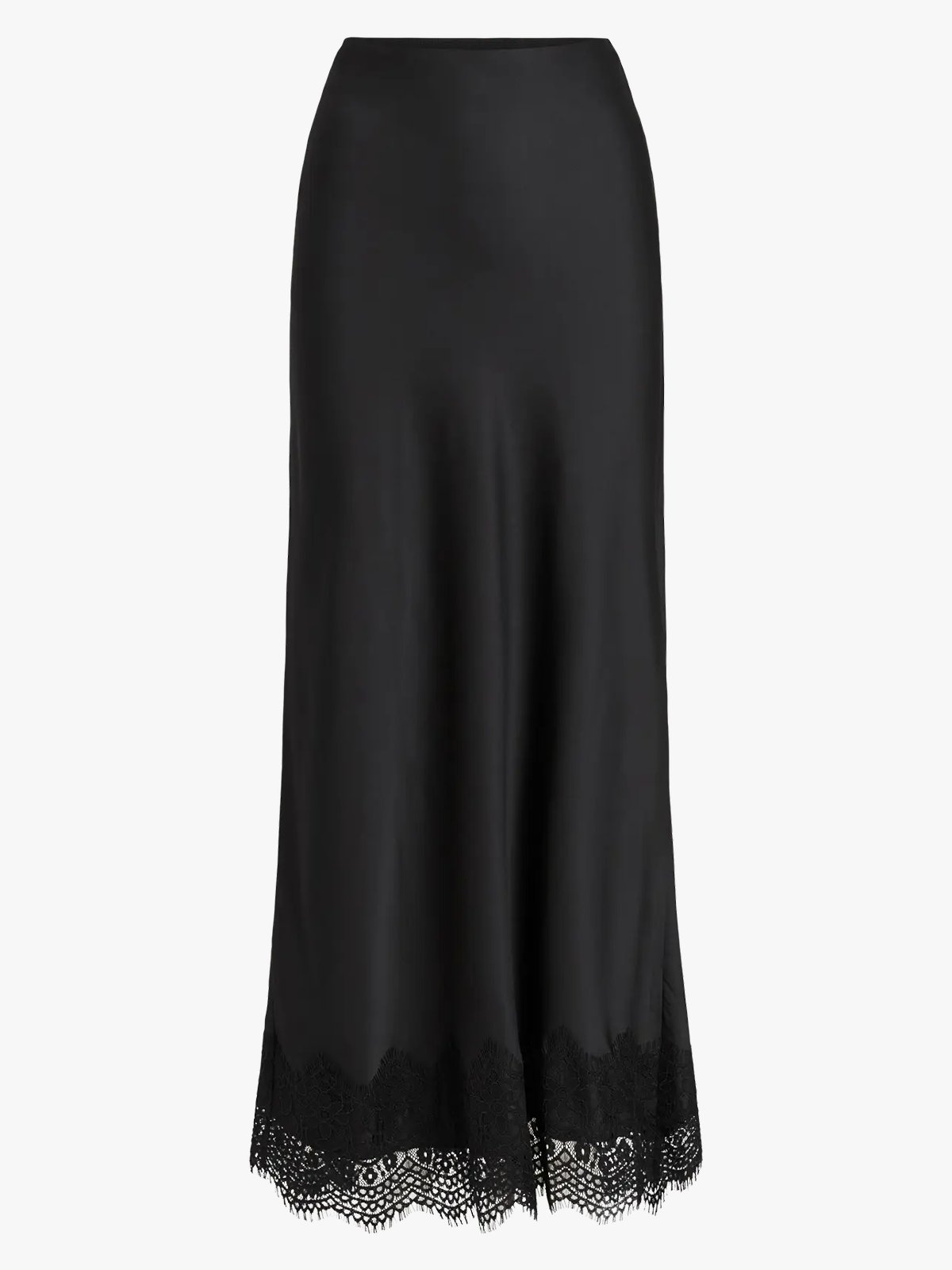 Vila Ellette High Waist Ankle Lace Skirt Black Beauty