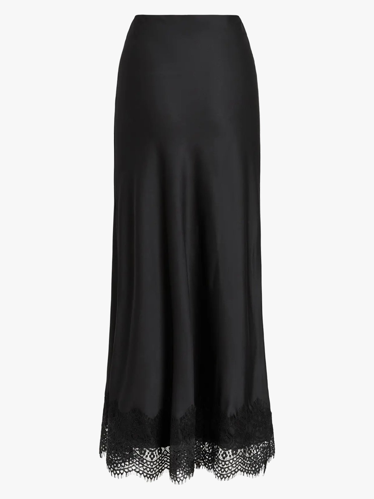 Vila Ellette High Waist Ankle Lace Skirt Black Beauty