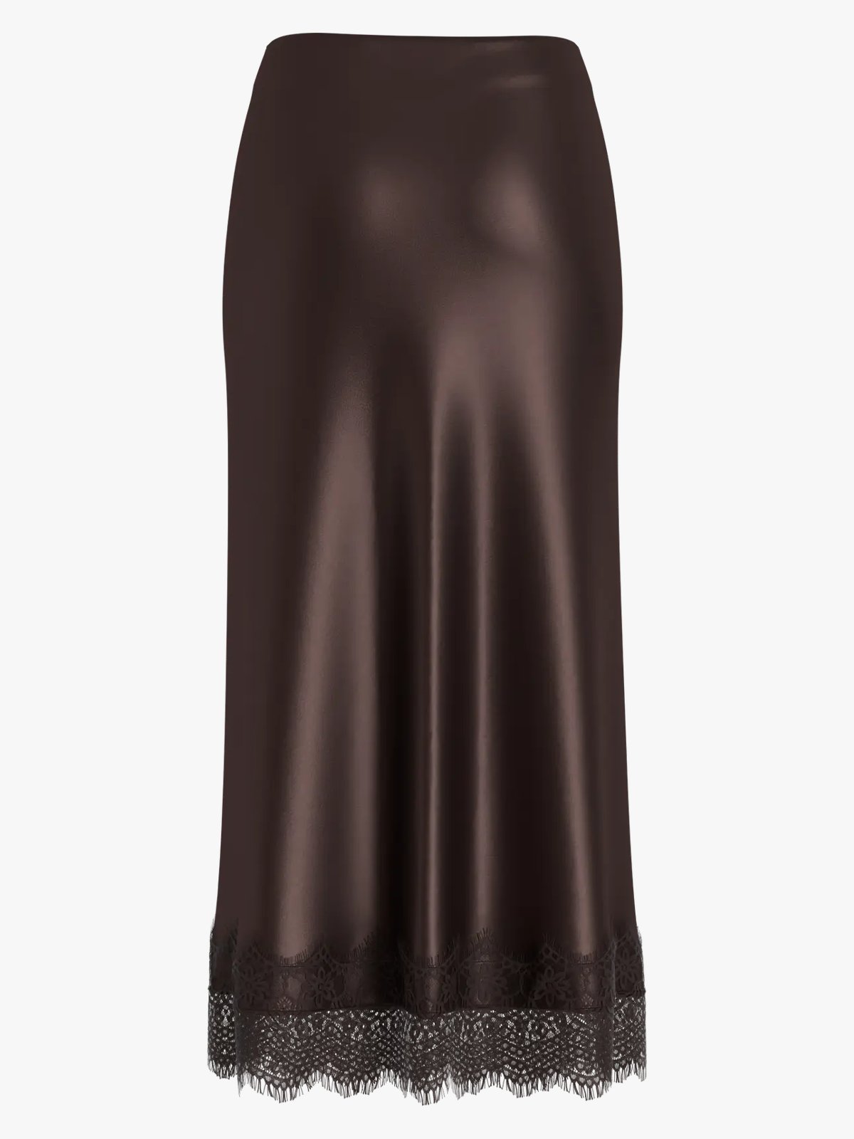 Vila Ellette High Waist Ankle Lace Skirt Coffee Bean