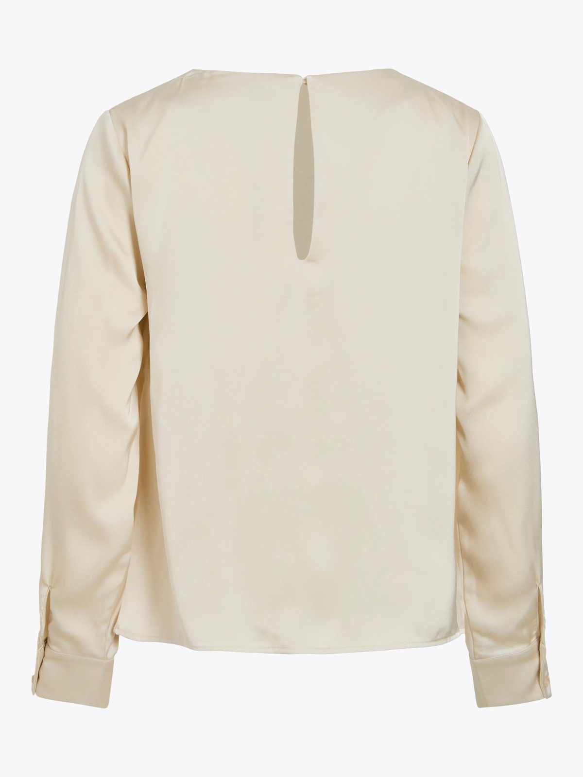 Vila Freja Waterfall Long Sleeve Top Birch Melange