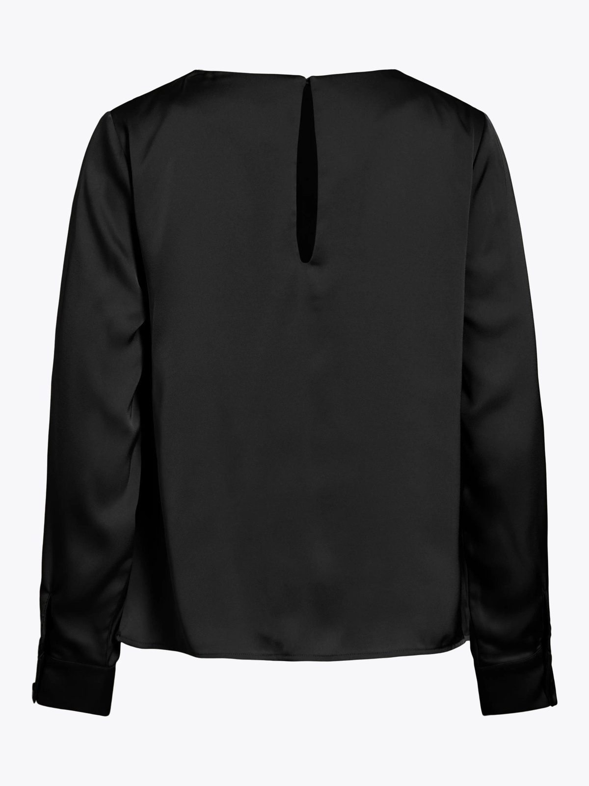 Vila Freja Waterfall Long Sleeve Top Black