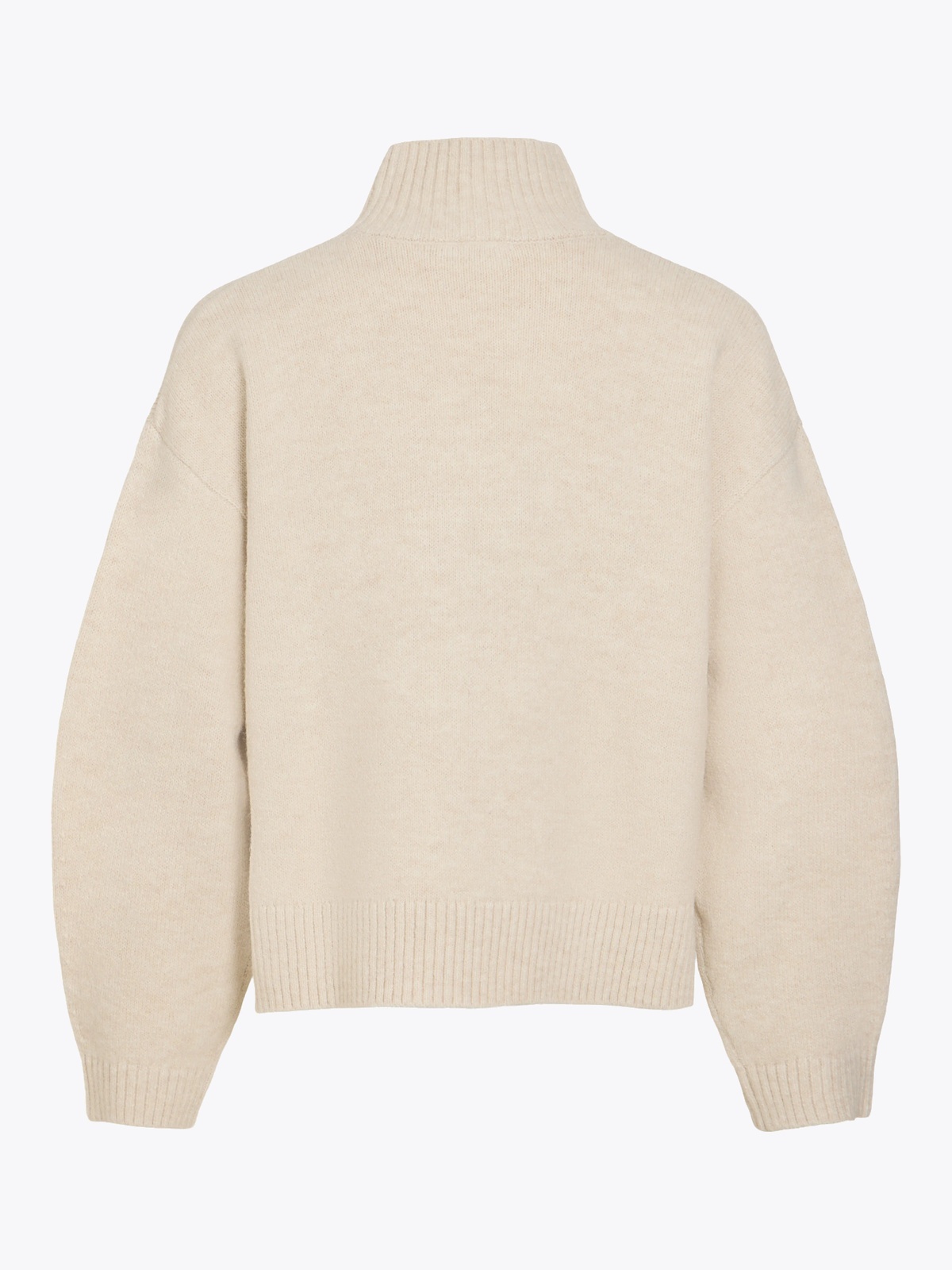 Vila Sia Long Sleeve High Neck Knit Pullover Birch MELANGE