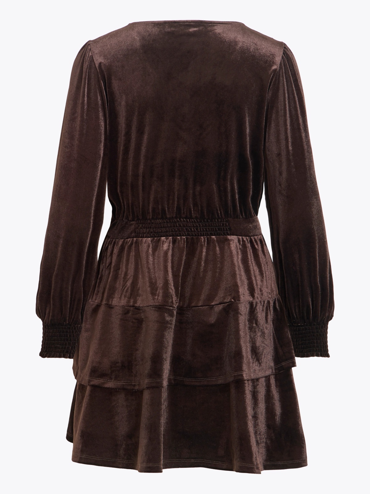 Vila Emily V-Neck Long Sleeve Short Dress Brun