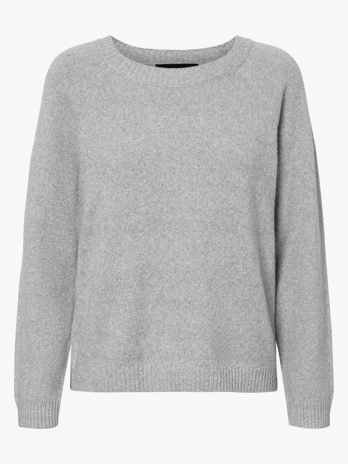 Vero Moda Doffy Shine Long Sleeve O-Neck Blouse Light Grey Melange W. SILVER LUREX