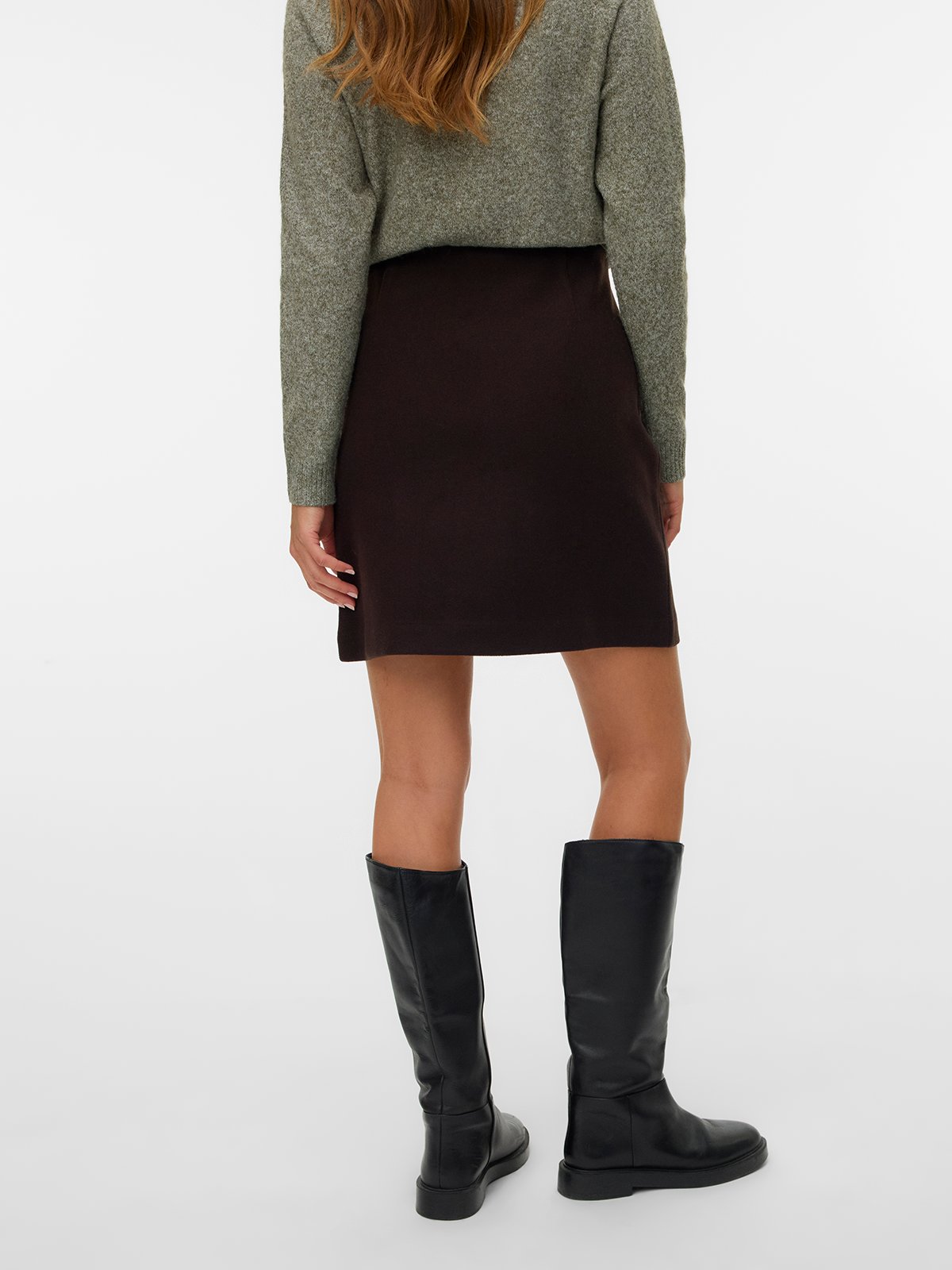 Vero Moda Fortune Allison High Waist Short Skirt Chocolate Torte Melange