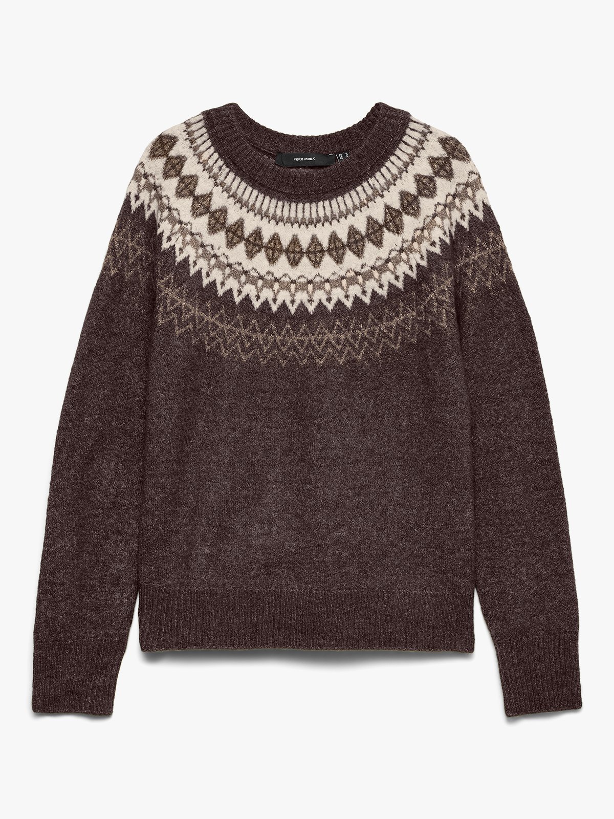 Vero Moda Simone Long Sleeve Nordic Pullover Chocolate Torte