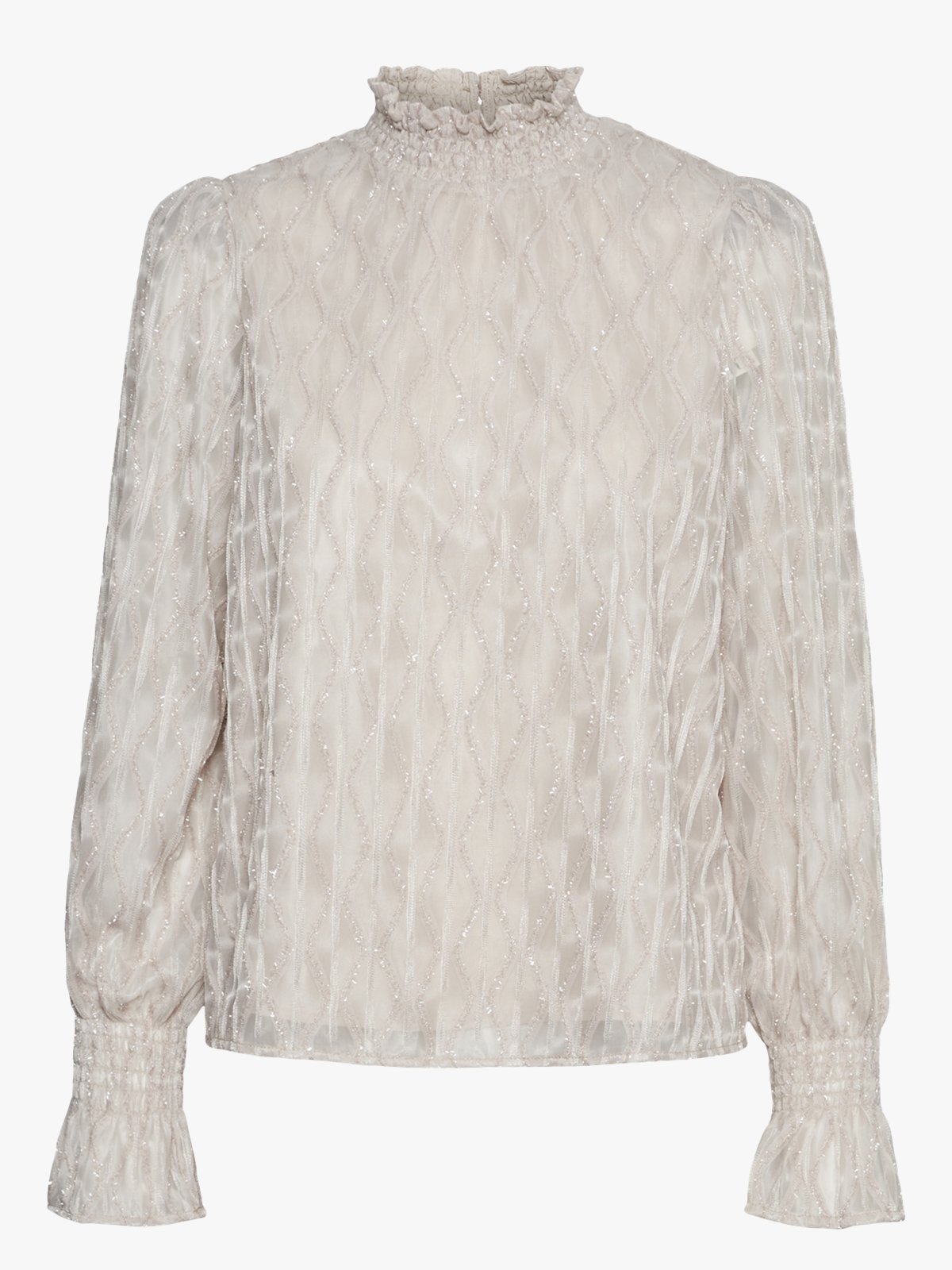 Vero Moda Aware Nolita Long Sleeve High Neck Top Pumice Stone