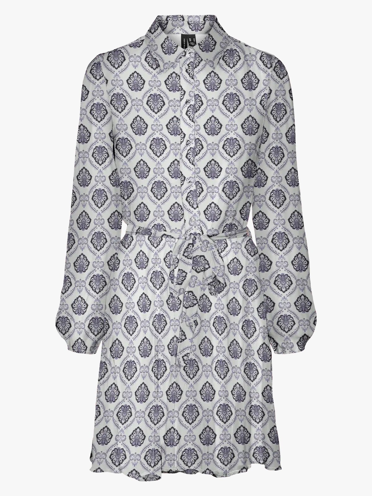 Vero Moda Smilla Long Sleeve Volume Short Dress Snow White Bea