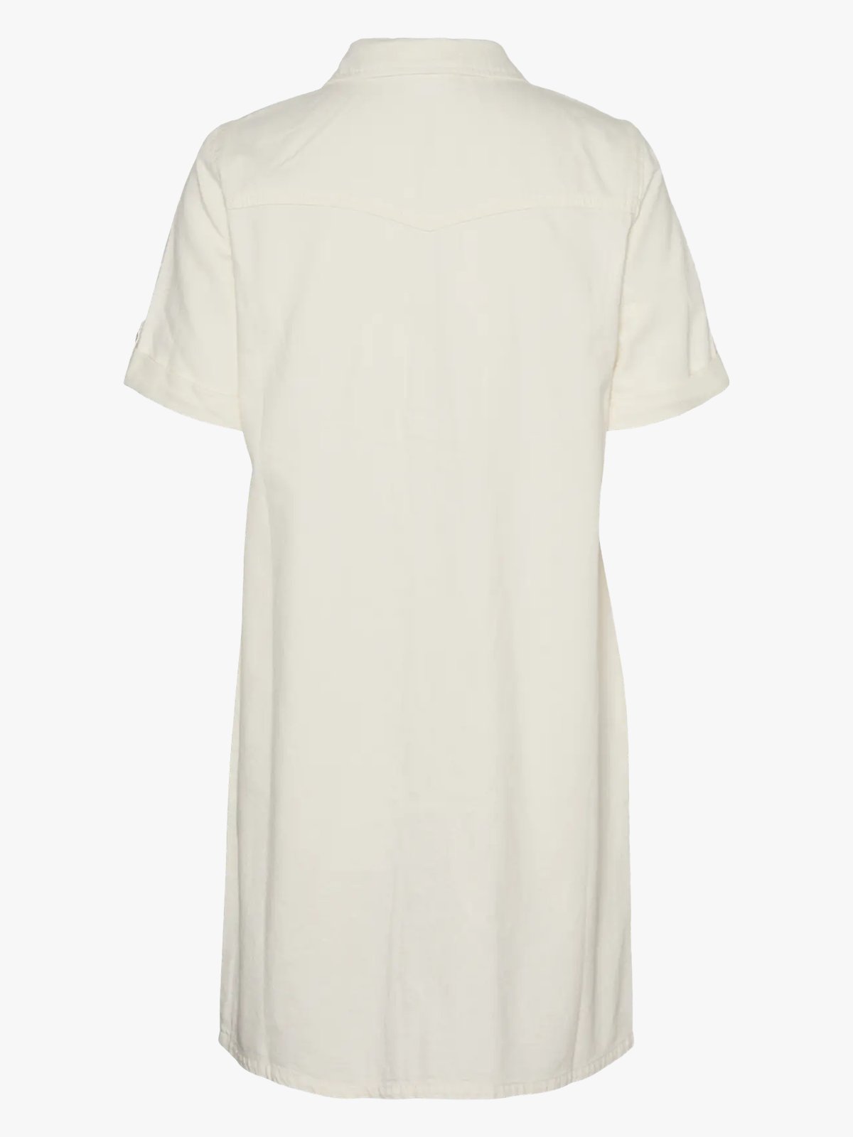 Vero Moda Jennie Short Sleeve Short Denim Dress Cloud Dancer