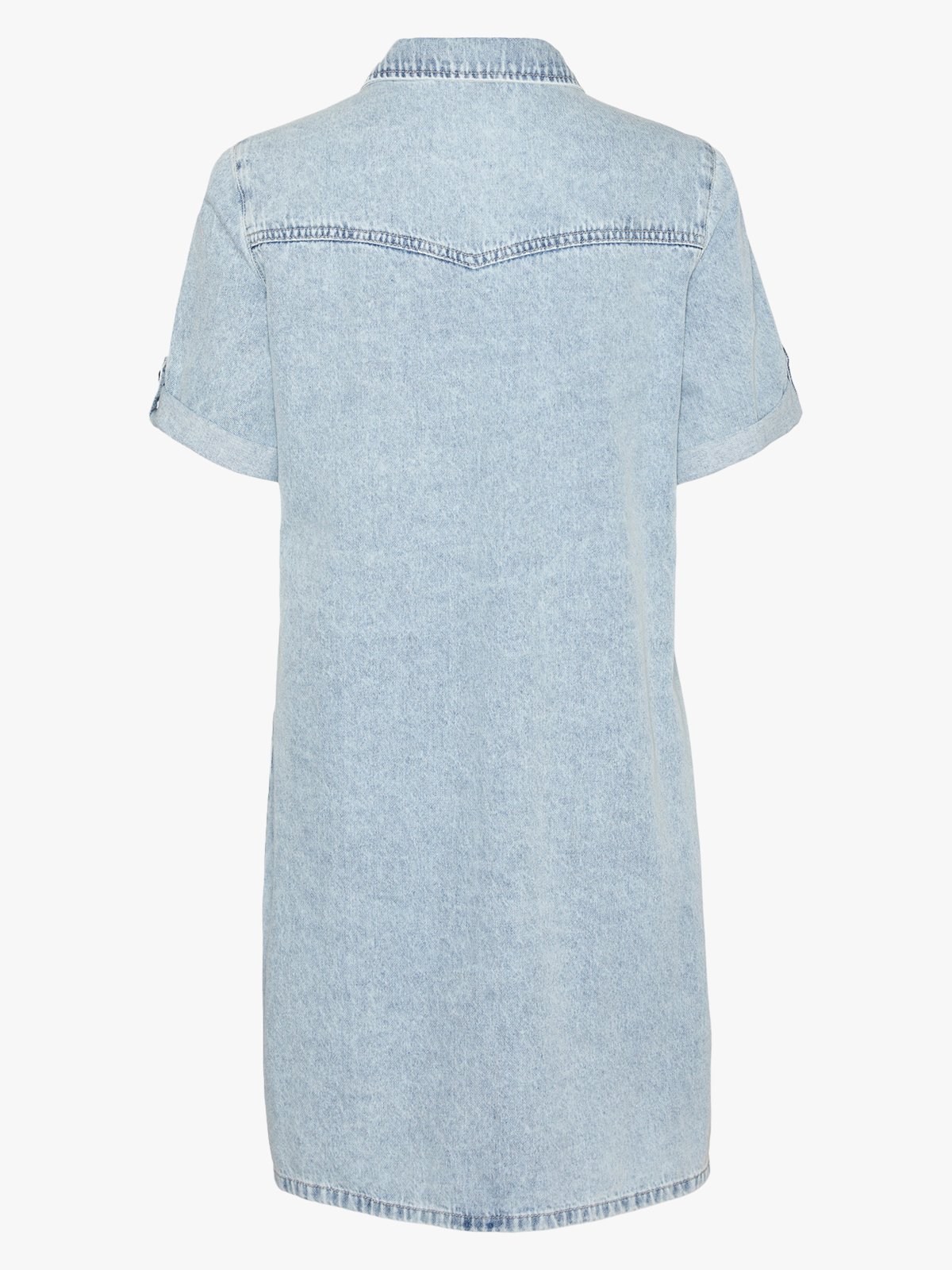 Vero Moda Jennie Short Sleeve Short Denim Dress Light Blue Denim