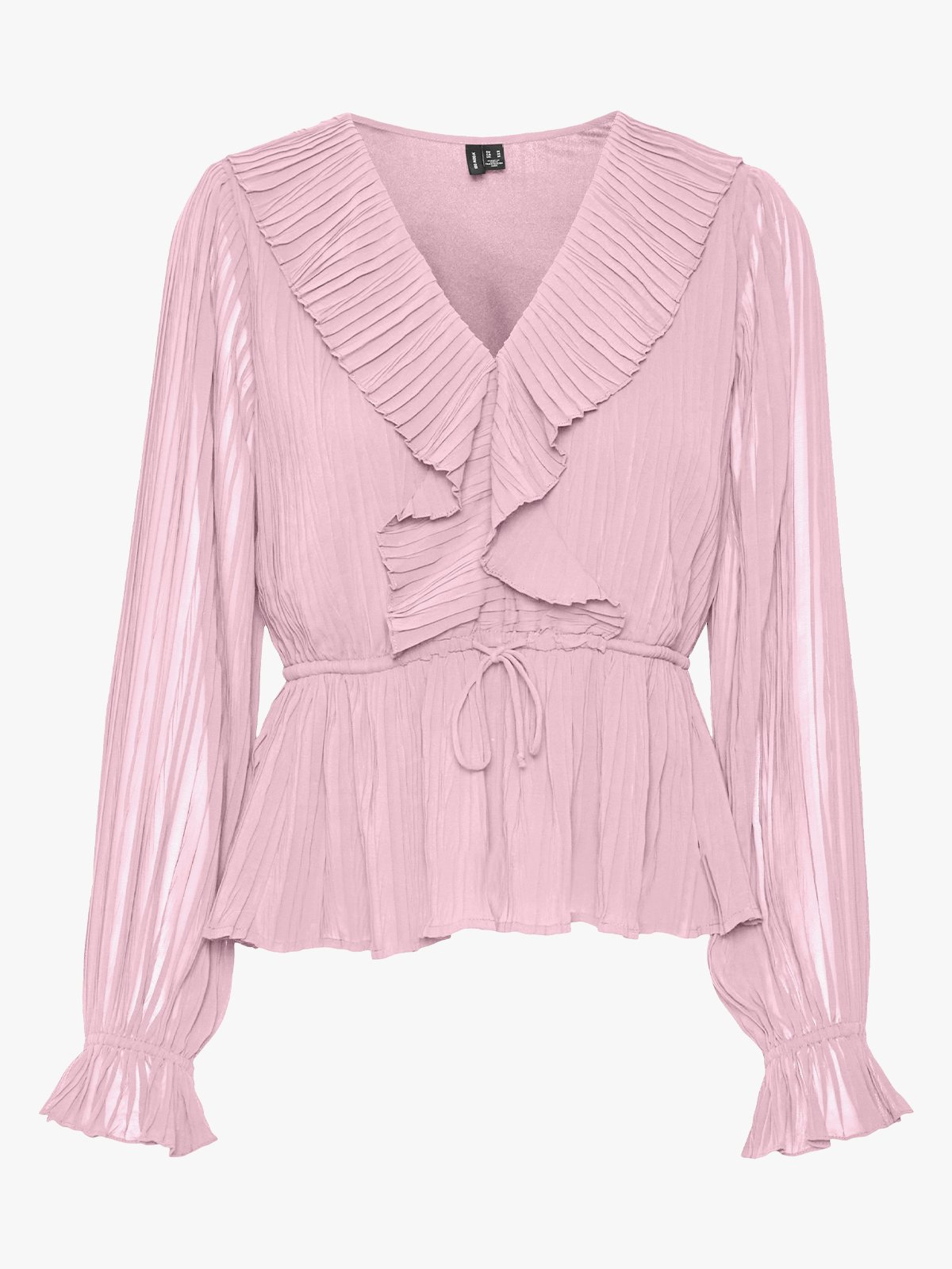 Vero Moda Dora Long Sleeve Frill Pleat Top Pink-A-Boo