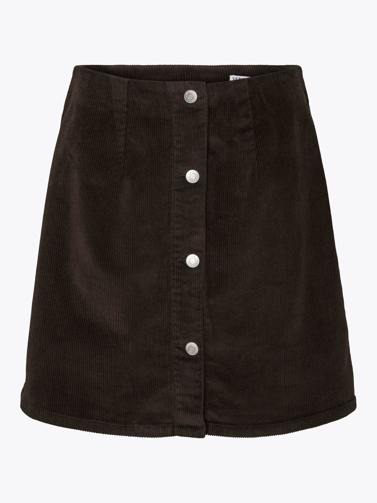 Vero Moda Etta Highrise Short Cord Skater Skirt Chocolate Torte