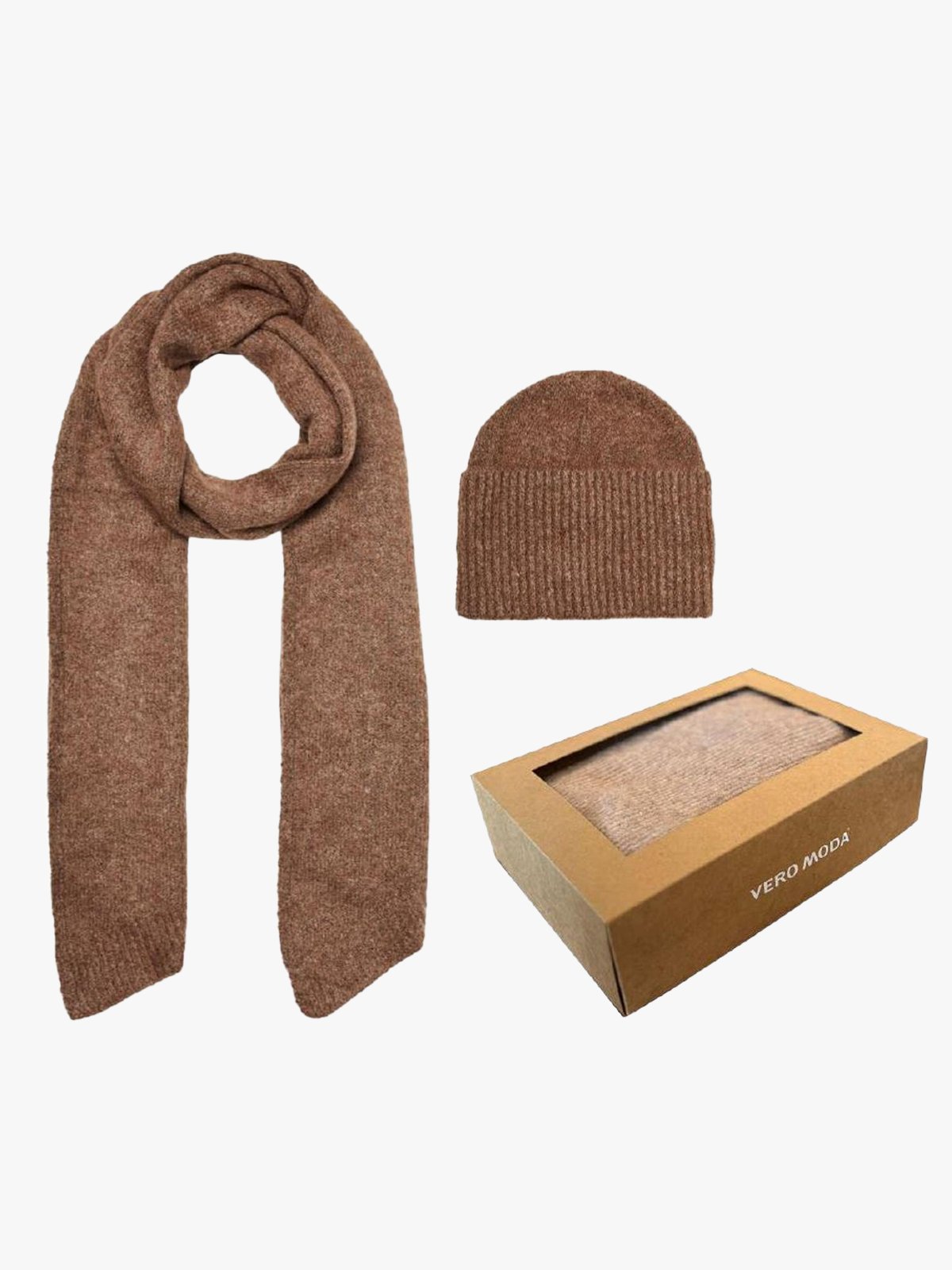 Vero Moda Betty 2-Piece Beanie-Scarf Giftbox Pine Cone