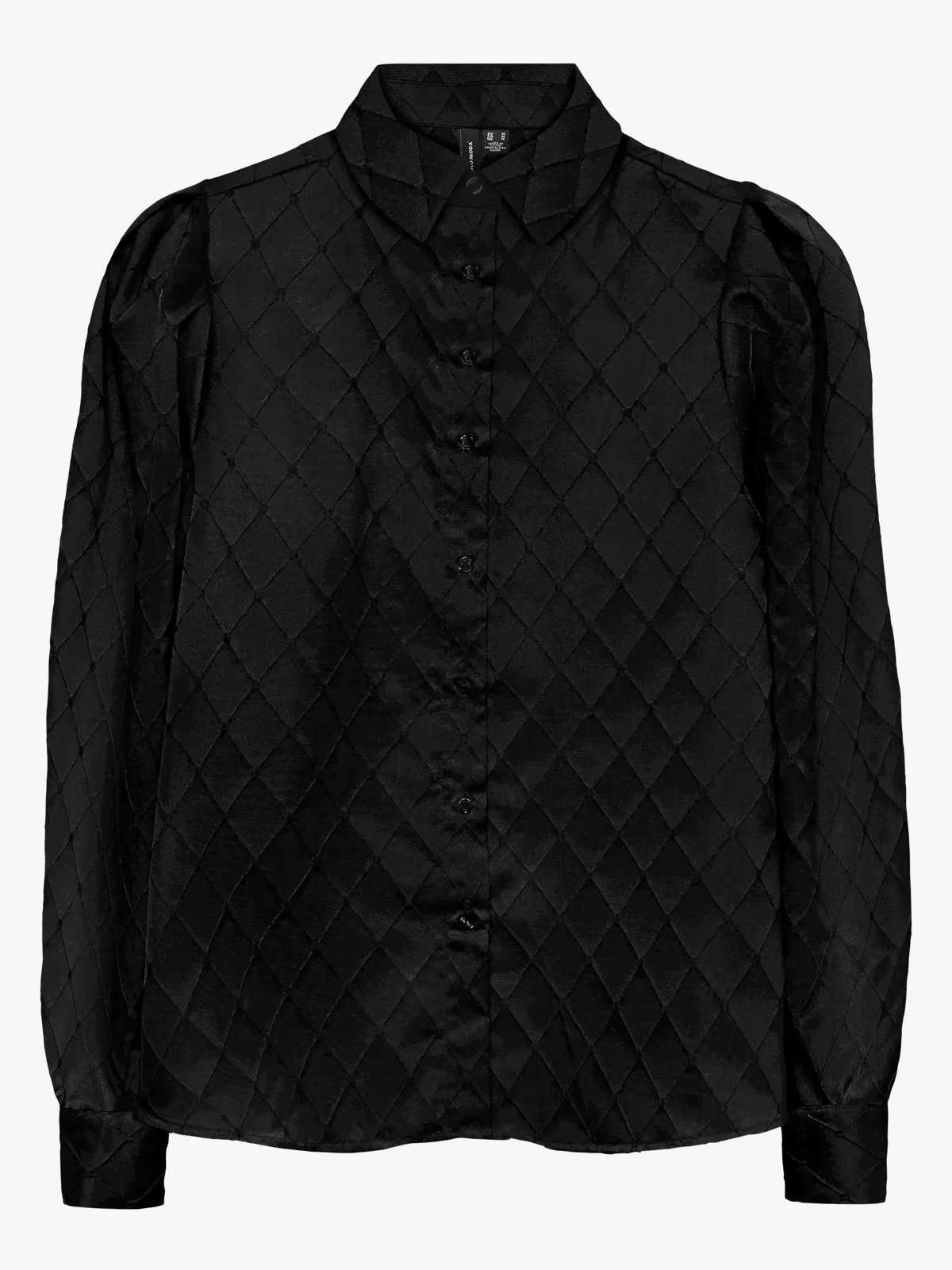 Vero Moda Viga Jacquard Long Sleeve Shirt Black Squares