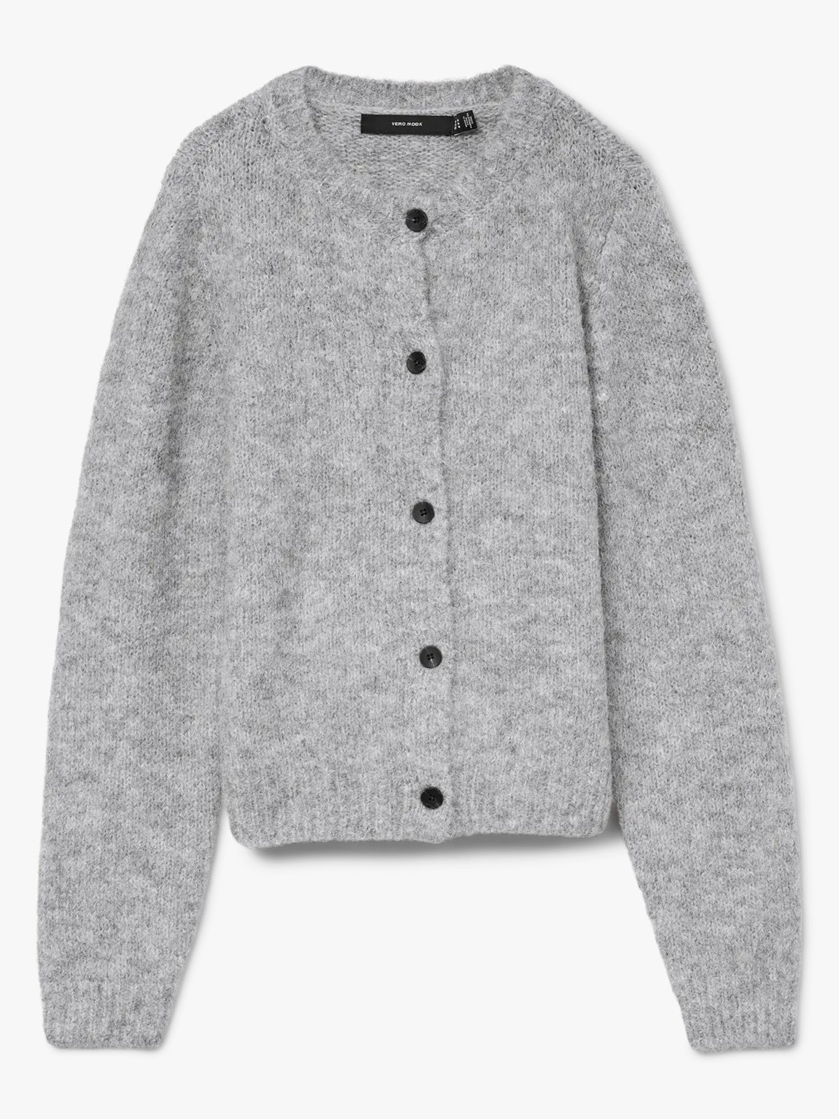 Vero Moda Novah Long Sleeve O-Neck Button Cardigan Medium Grey Melange