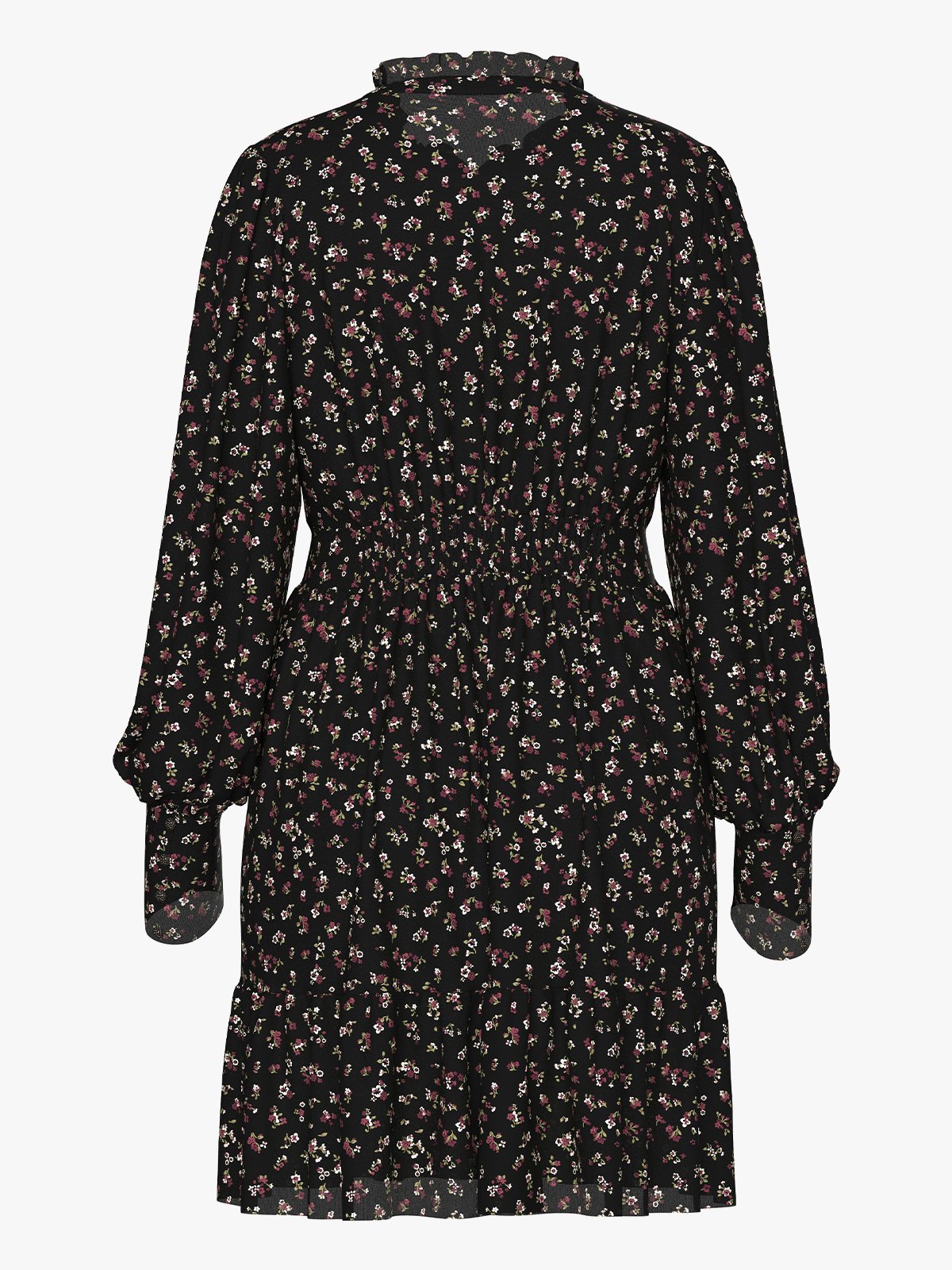 Vero Moda Aware Noelle Long Sleeve High Neck Short Dress Black / Zinfandel