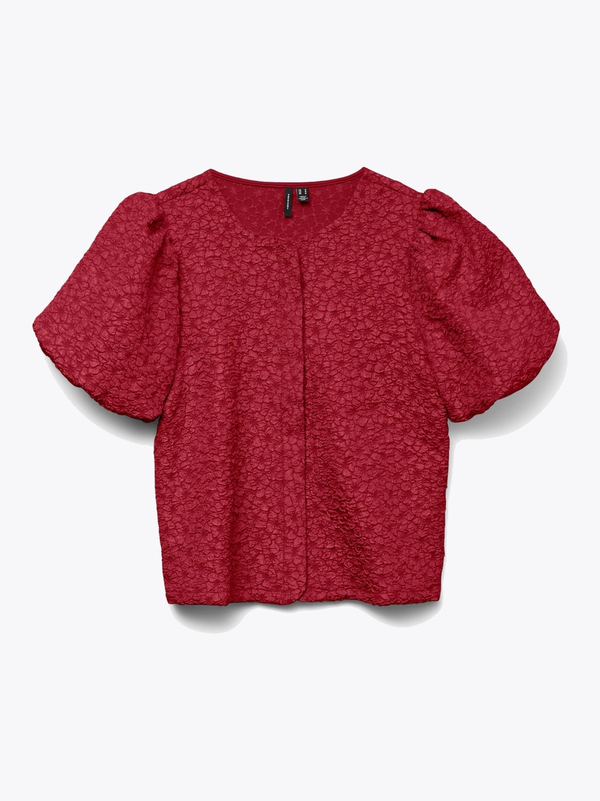 Vero Moda Merle Short Sleeve Puff Cardigan Biking Red