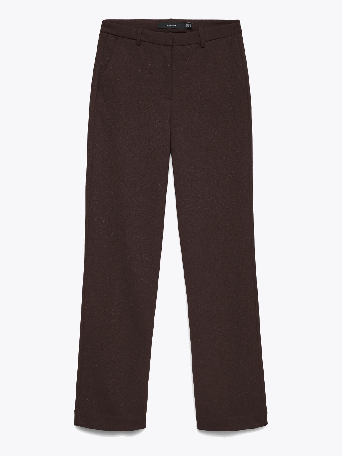 Vero Moda Zamira Mid Waist Straight Glitter Lurex Pant Chocolate Torte GLITTER