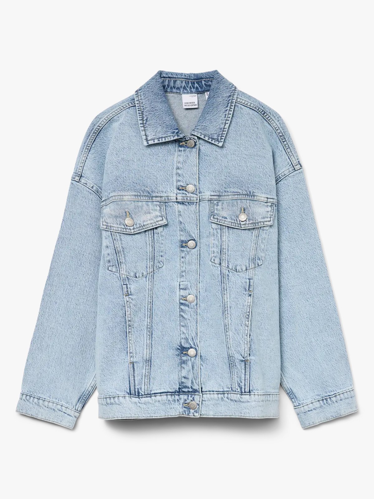 Vero Moda Tessa Long Sleeve Oversize Denim Jacket Light Blue Denim
